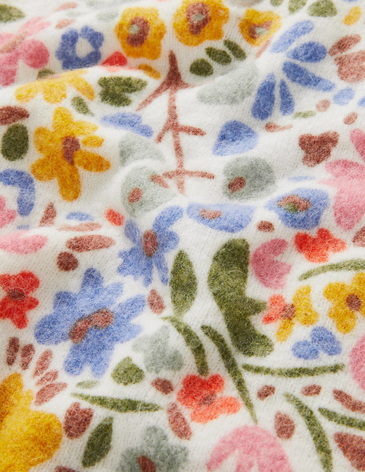 Printed Puff Sleeve Jumper-Ivory, Abstract Ditsy-6