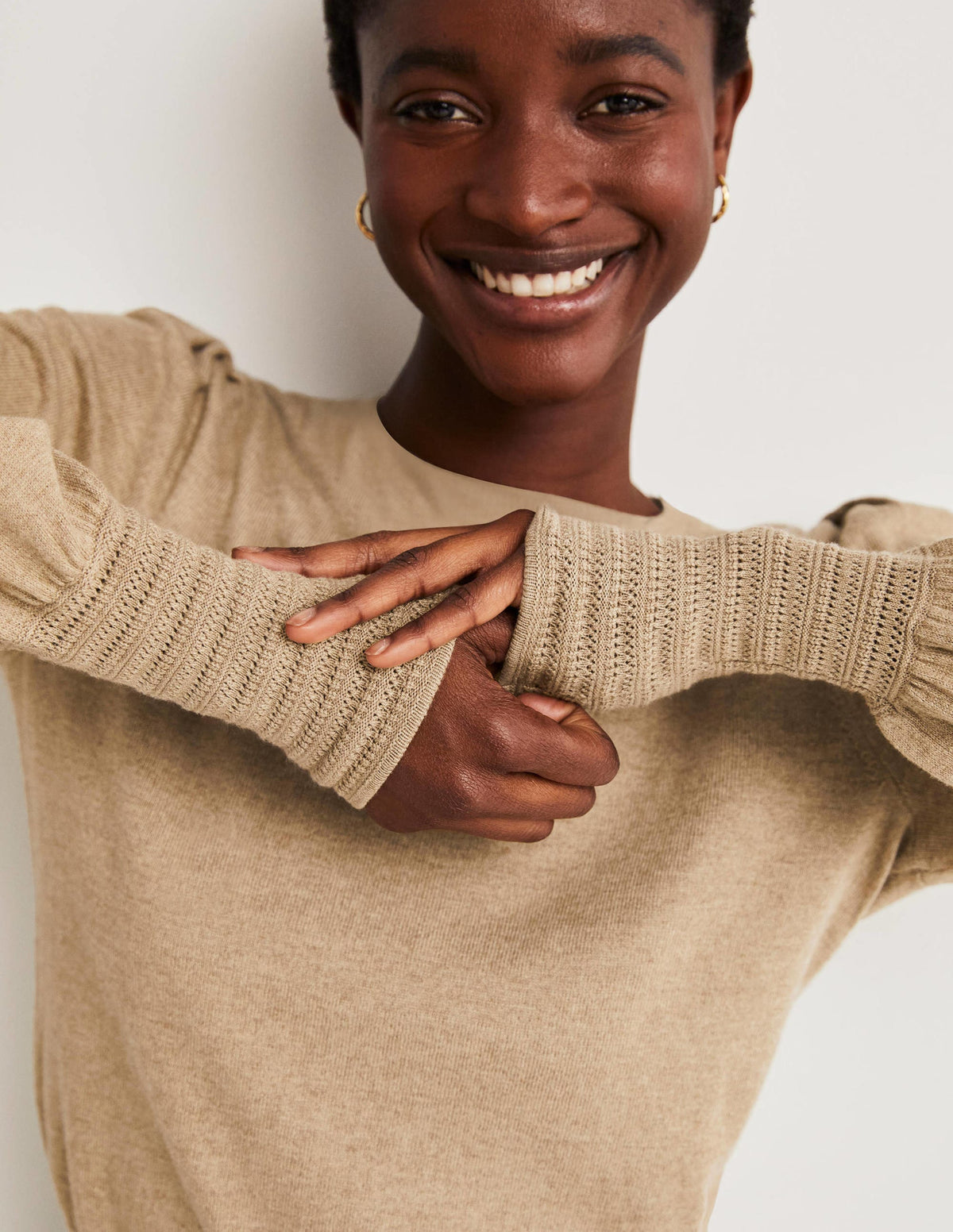 Pointelle-Detailed Jumper-Mink Melange - Image 2