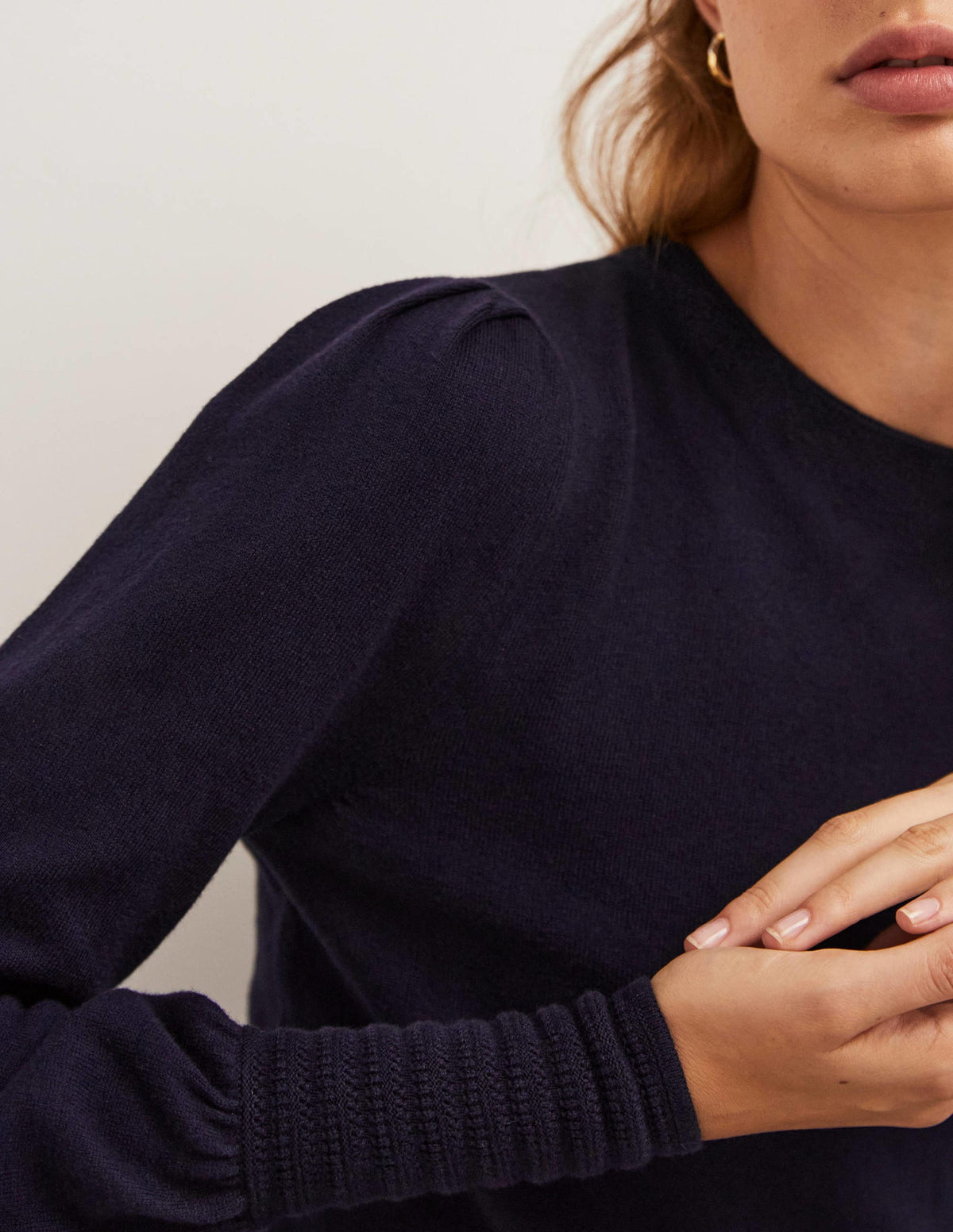 Pointelle-Detailed Jumper-Navy-2