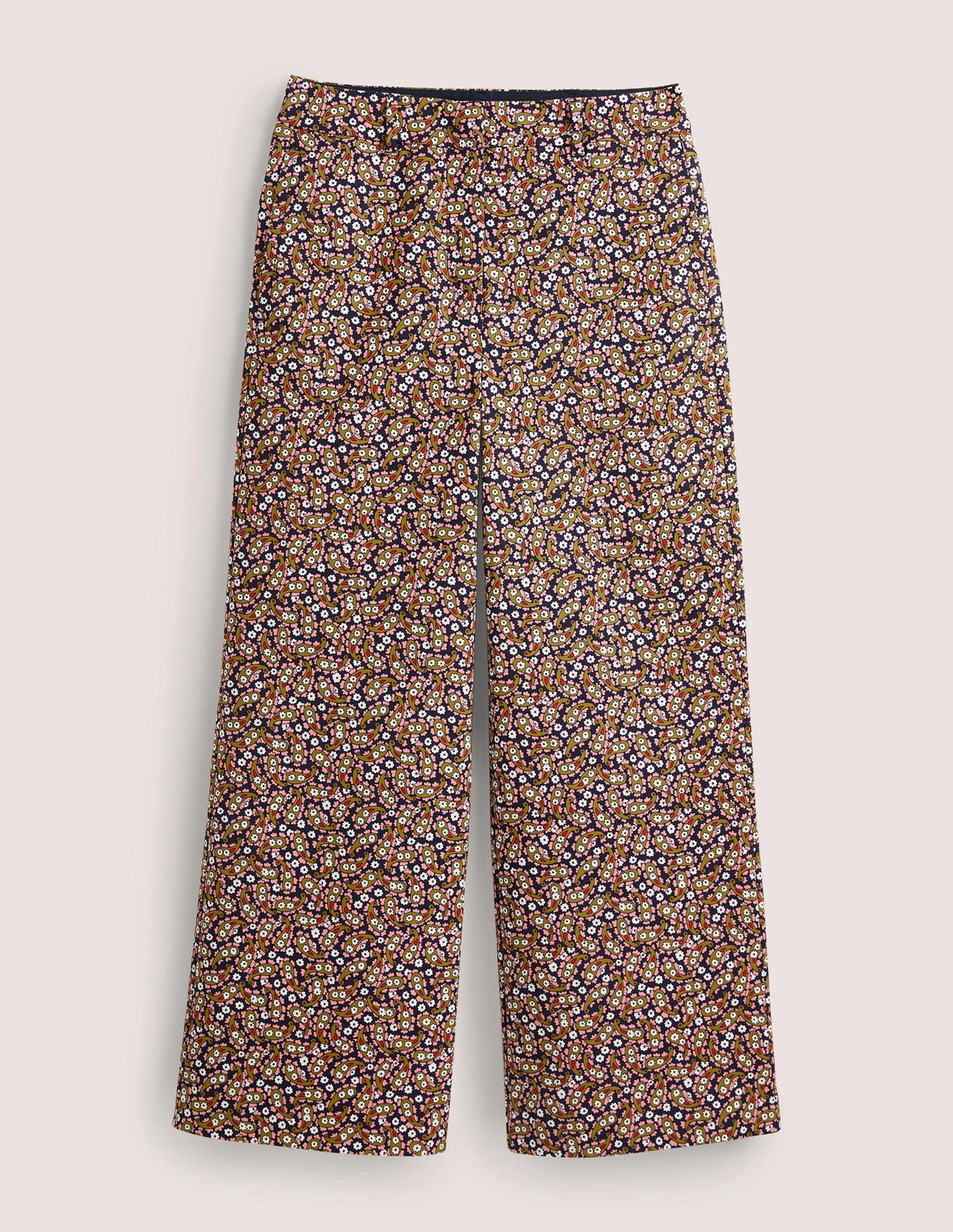 High Waisted Richmond Trousers-Citronelle, Petal Paisley-5