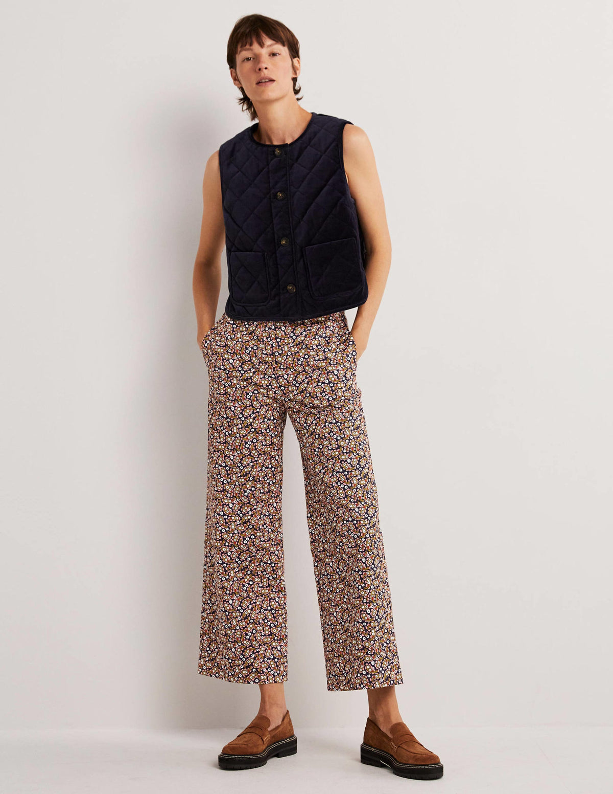 High Waisted Richmond Trousers-Citronelle, Petal Paisley - Image 1