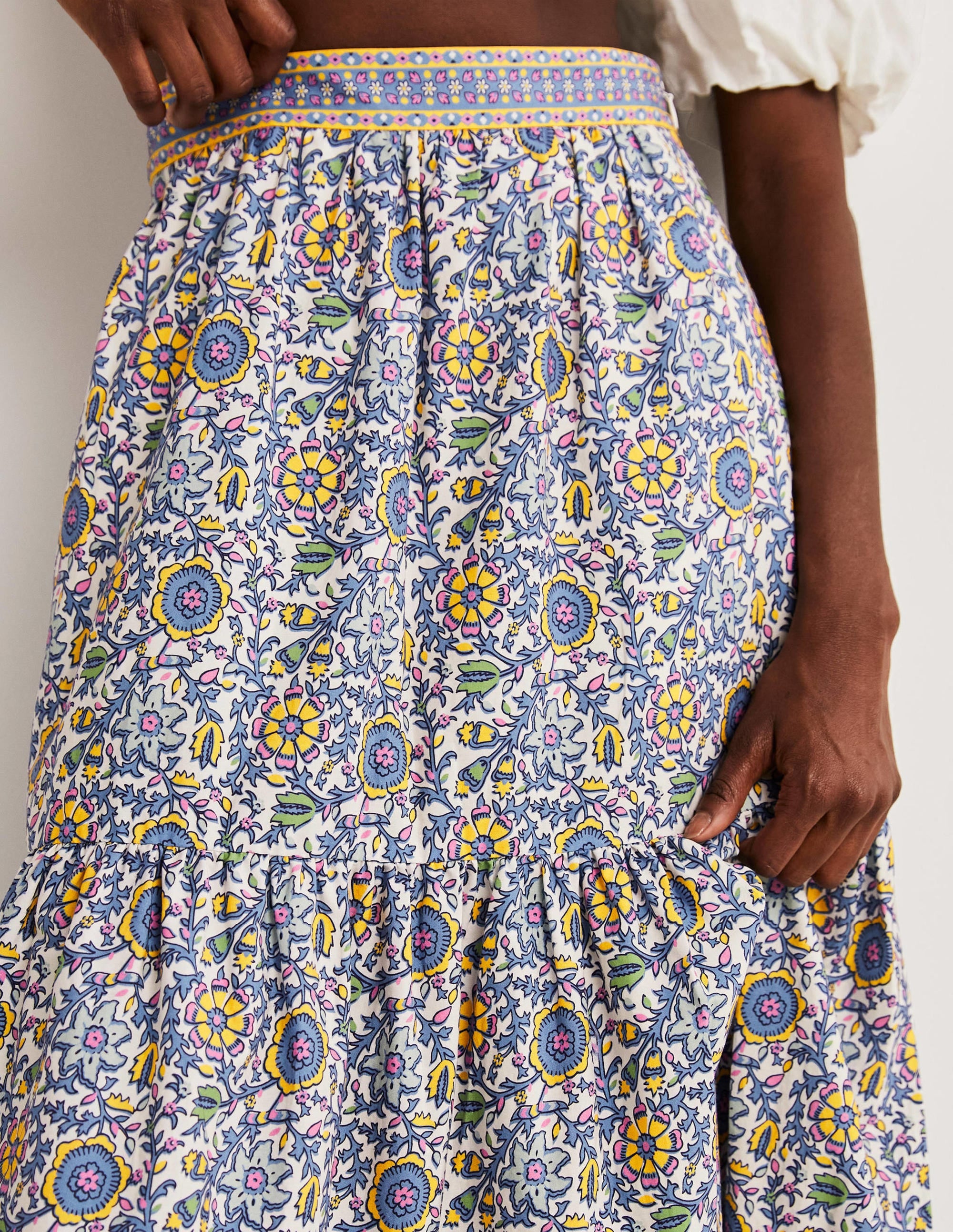 Lorna Tiered Maxi Skirt-Enchanting Twig, Ivory - Image 2
