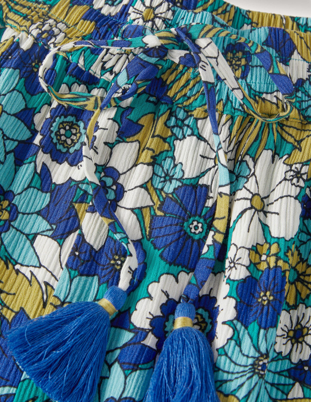 Crinkle Tapered Trousers-Emerald, Bloom Garden - Image 9