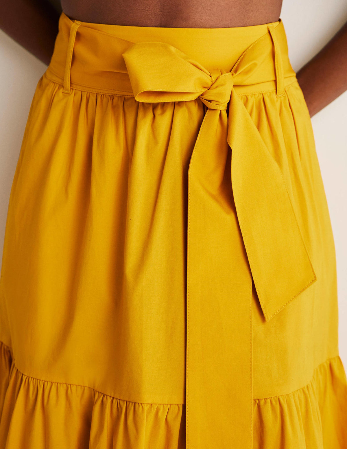 Tiered Belted Midi Skirt-Honeycomb-10