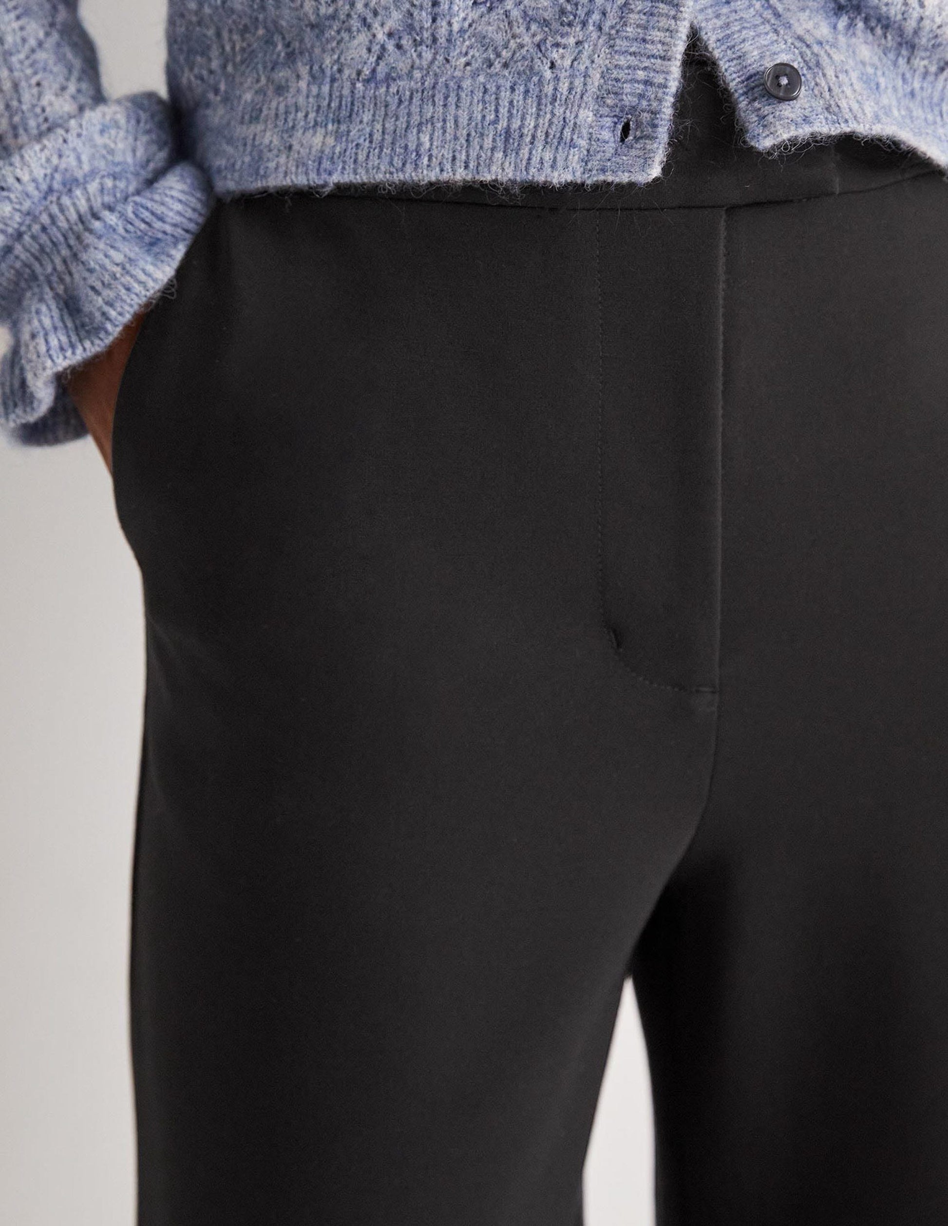 Jersey Wide Leg Culottes-Black-2