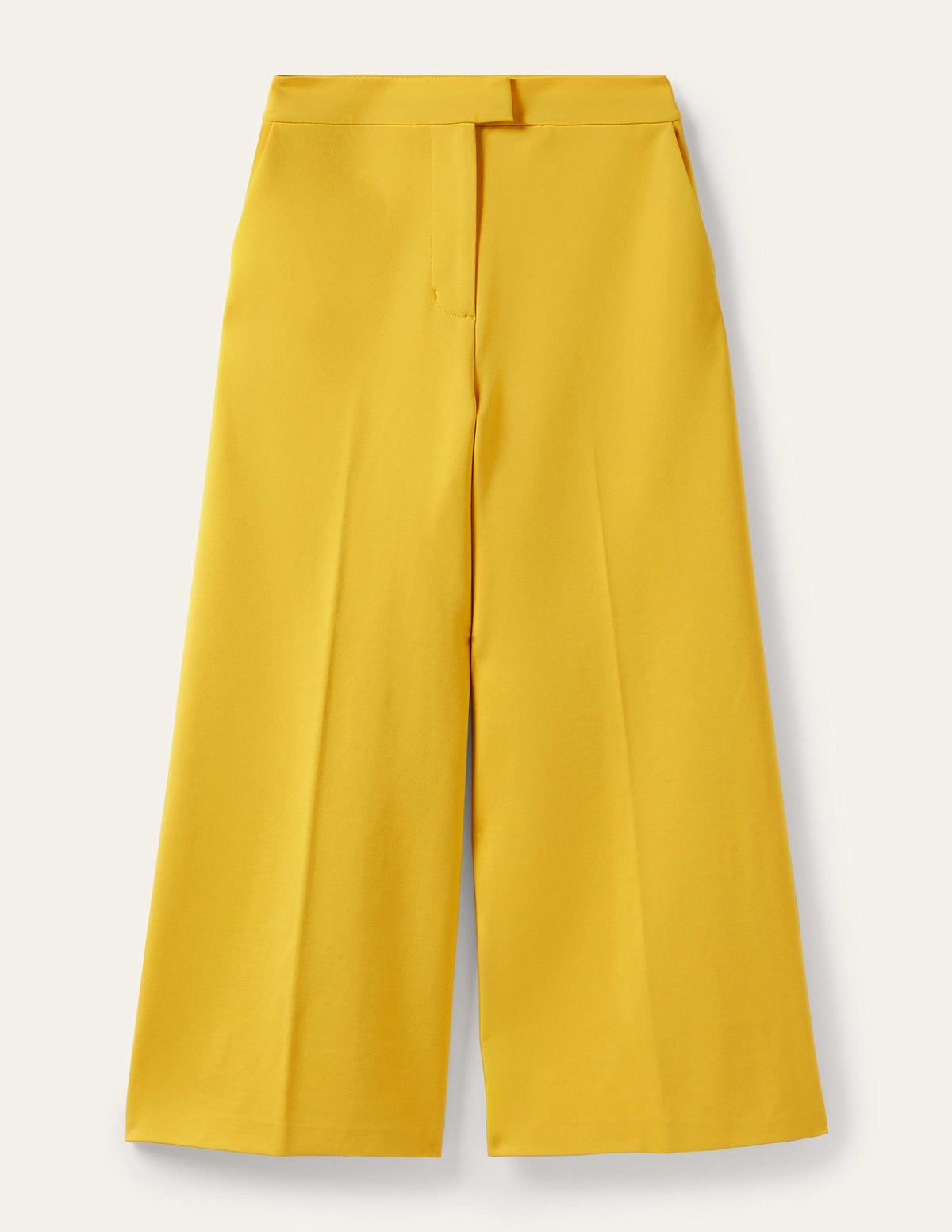 Jersey Wide Leg Culottes-Honeycomb Yellow-9