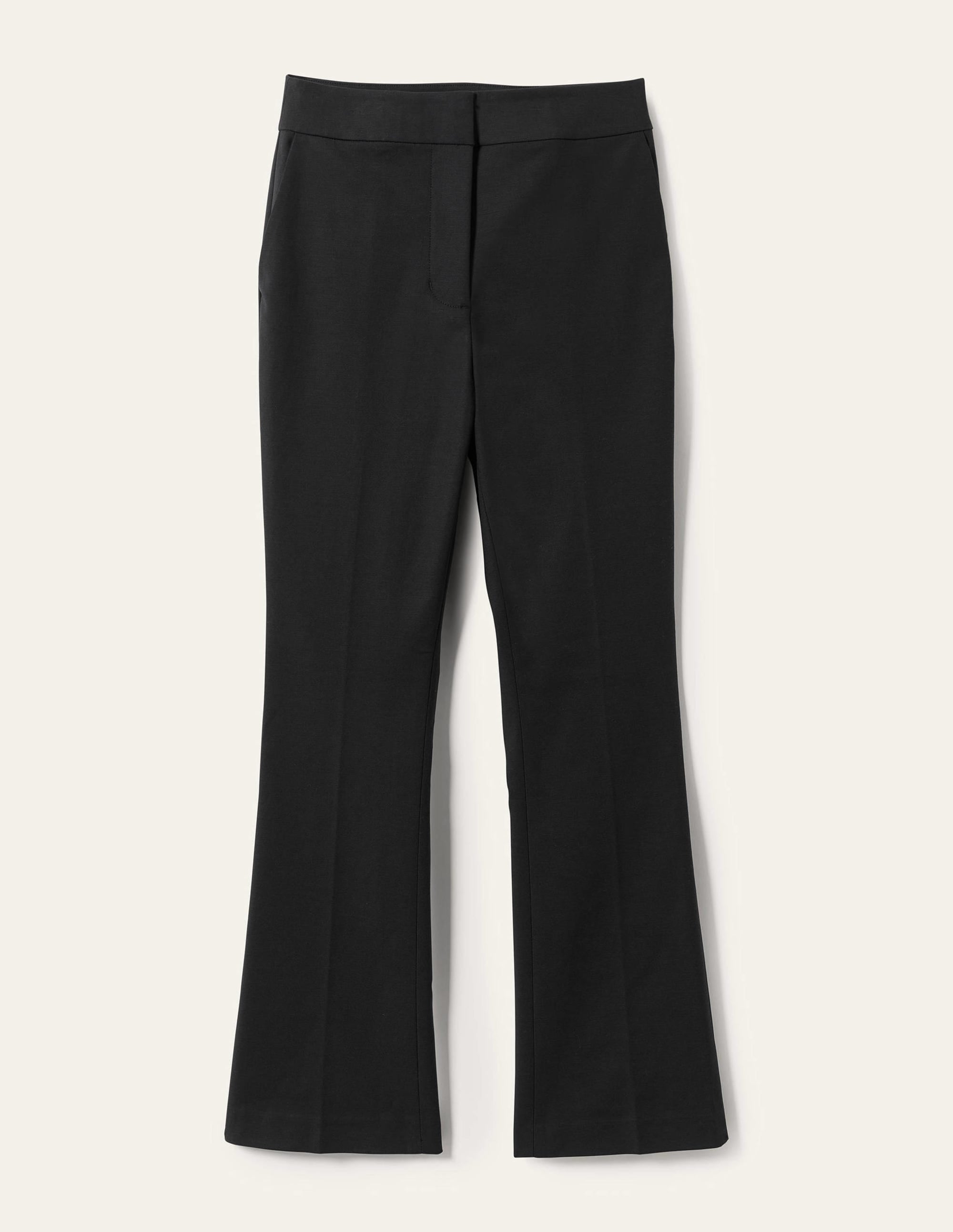 Cropped Flare Trousers-Black - Image 11