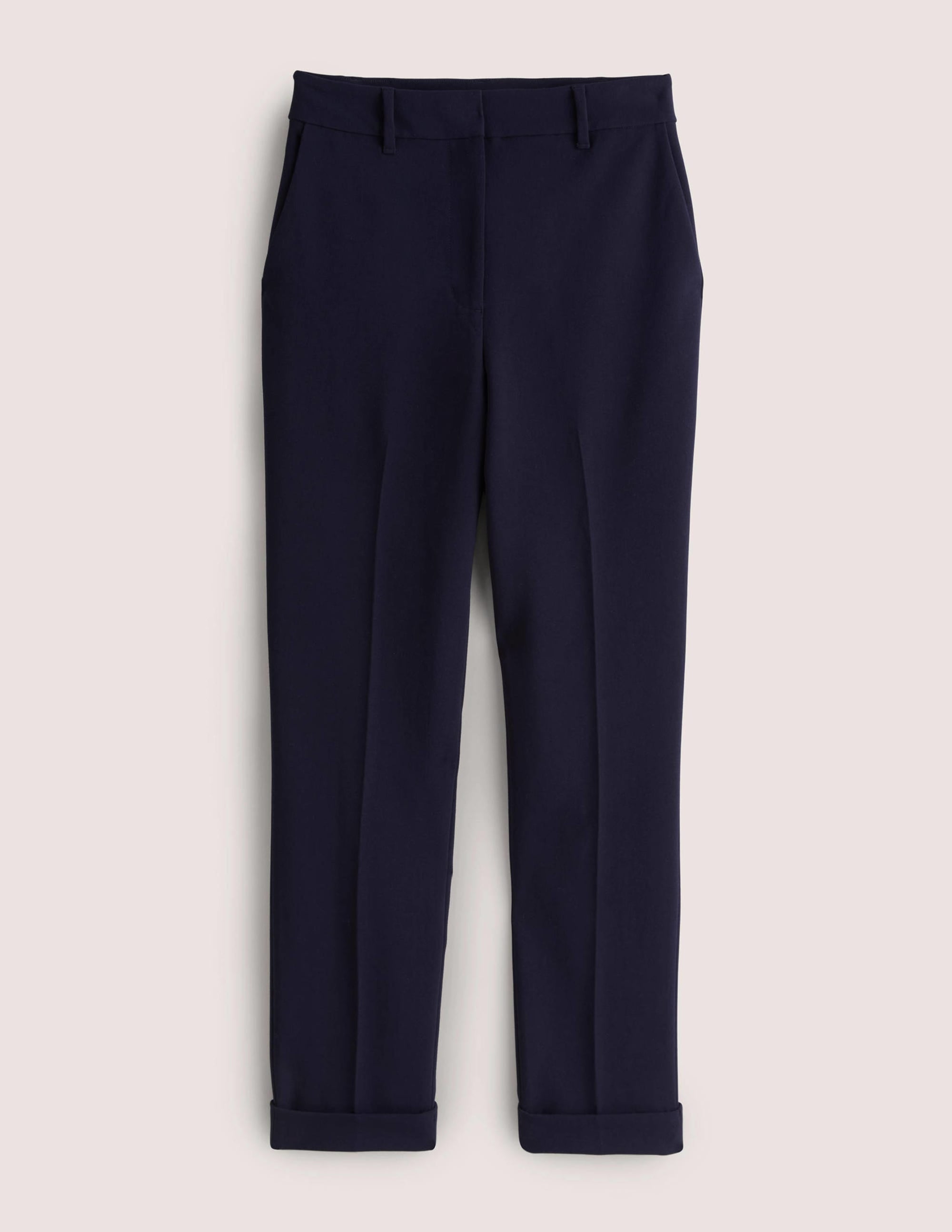 Tailored Turn Up Trousers-Navy - Image 5