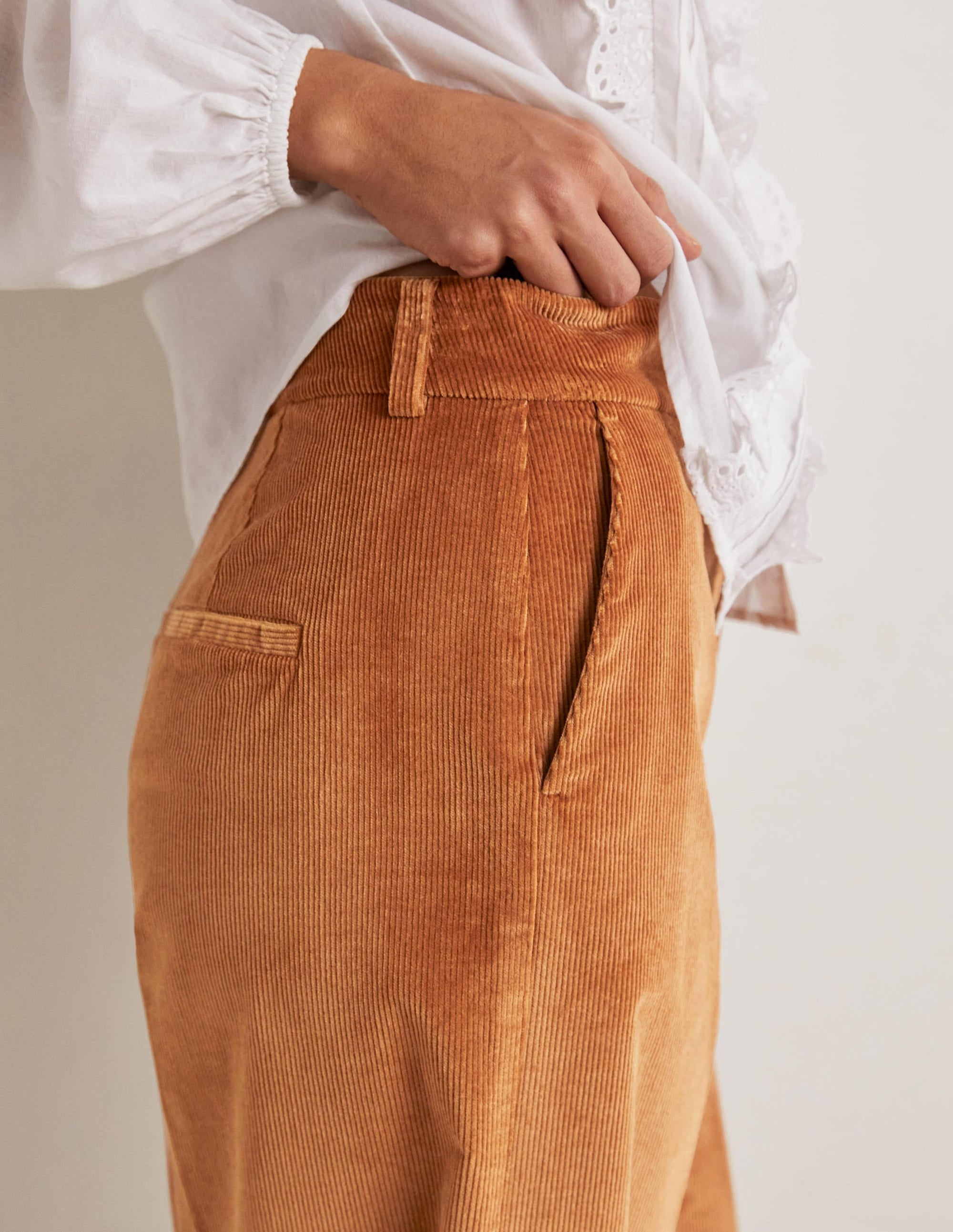 Wide Leg Culottes-Butterscotch Brown - Image 2