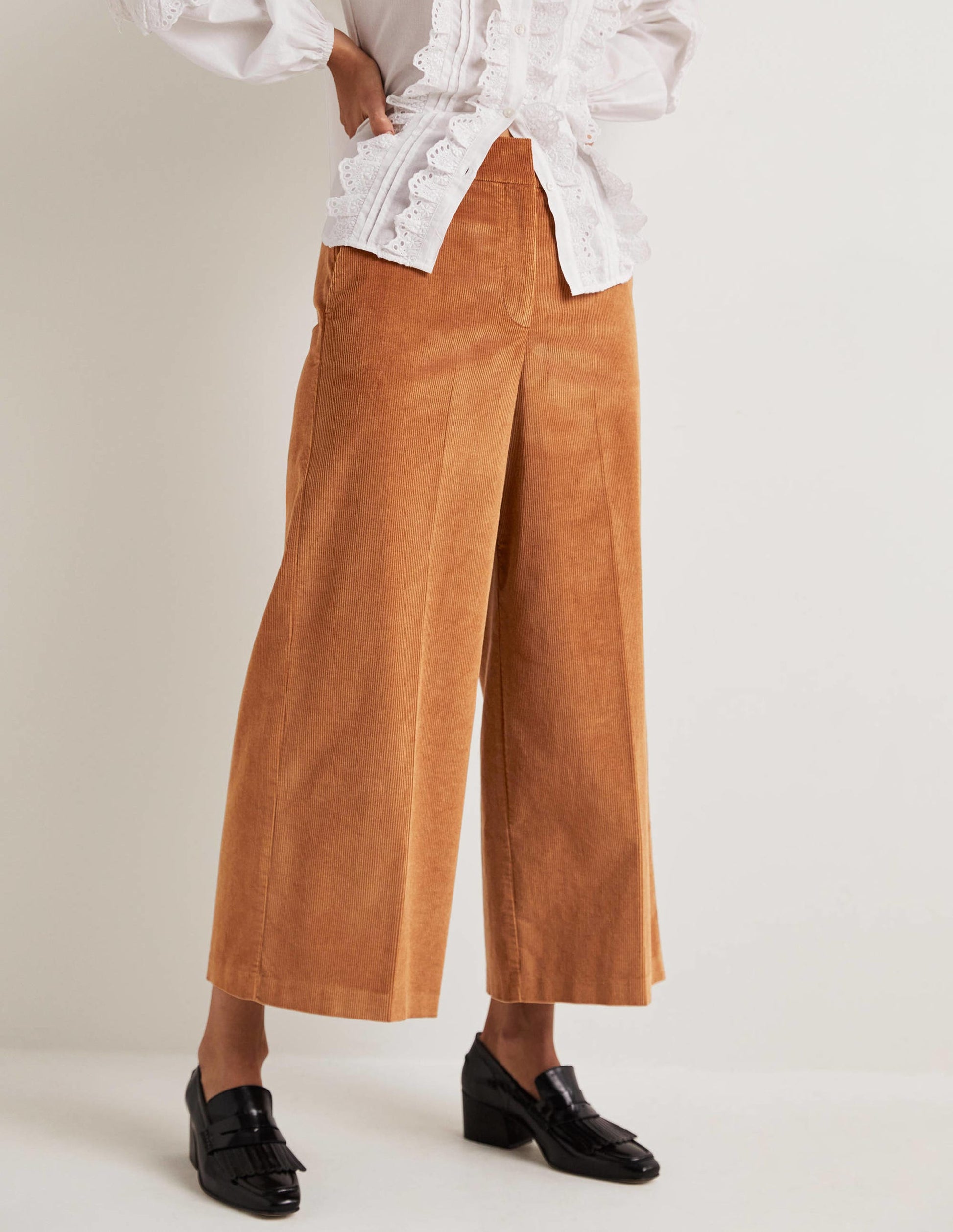 Wide Leg Culottes-Butterscotch Brown-4