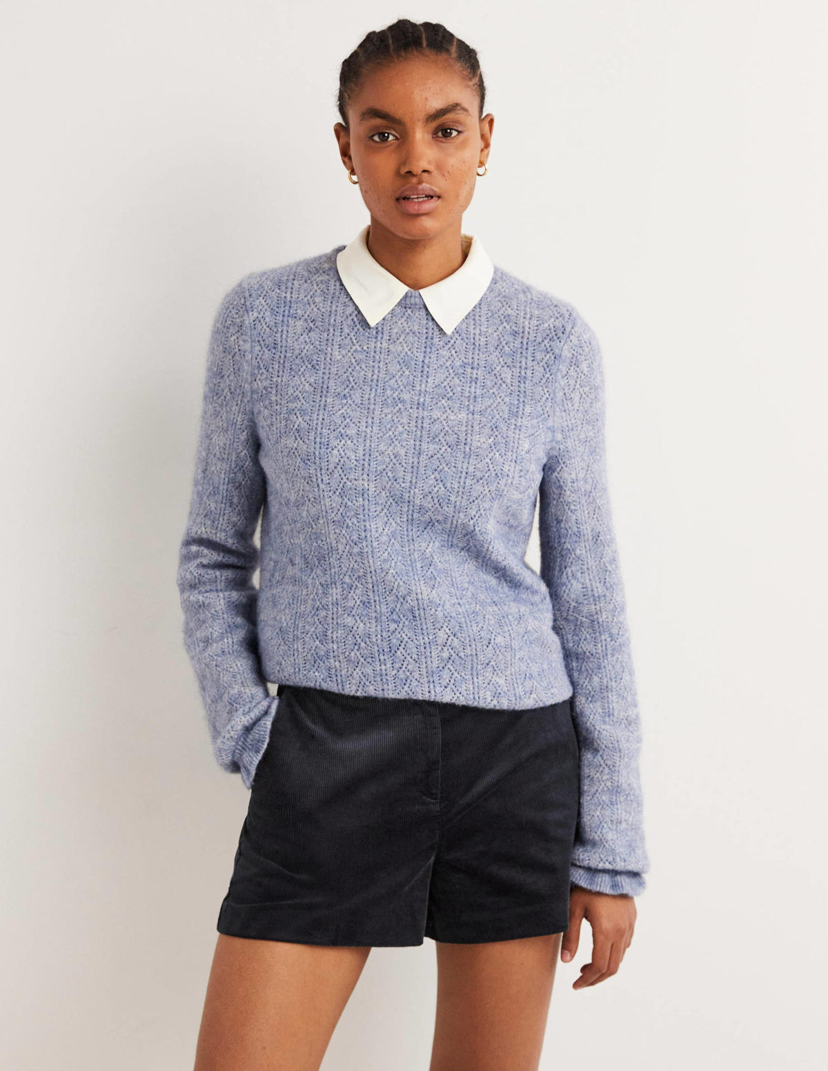 High Waist Shorts-Navy - Image 1