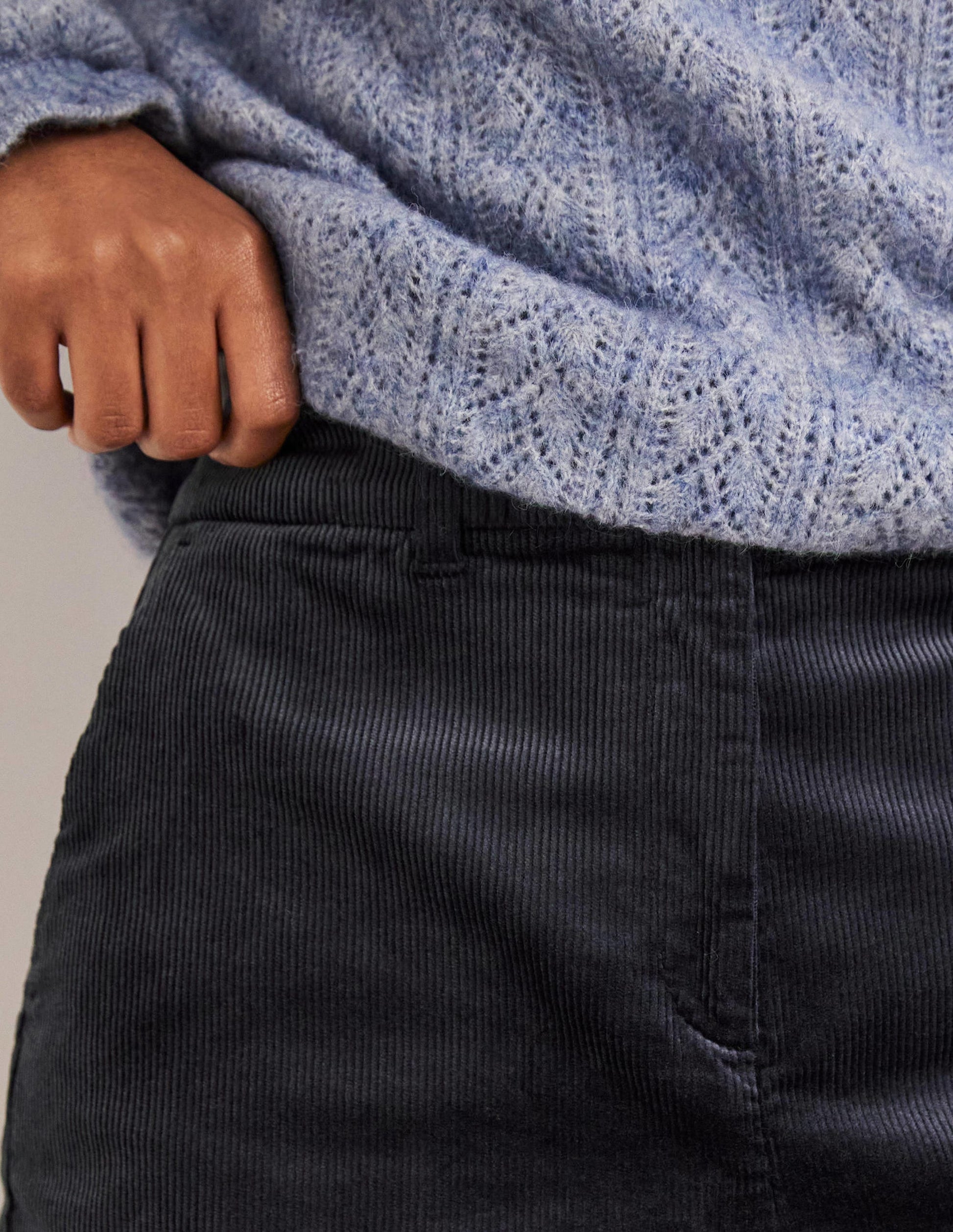 High Waist Shorts-Navy-2