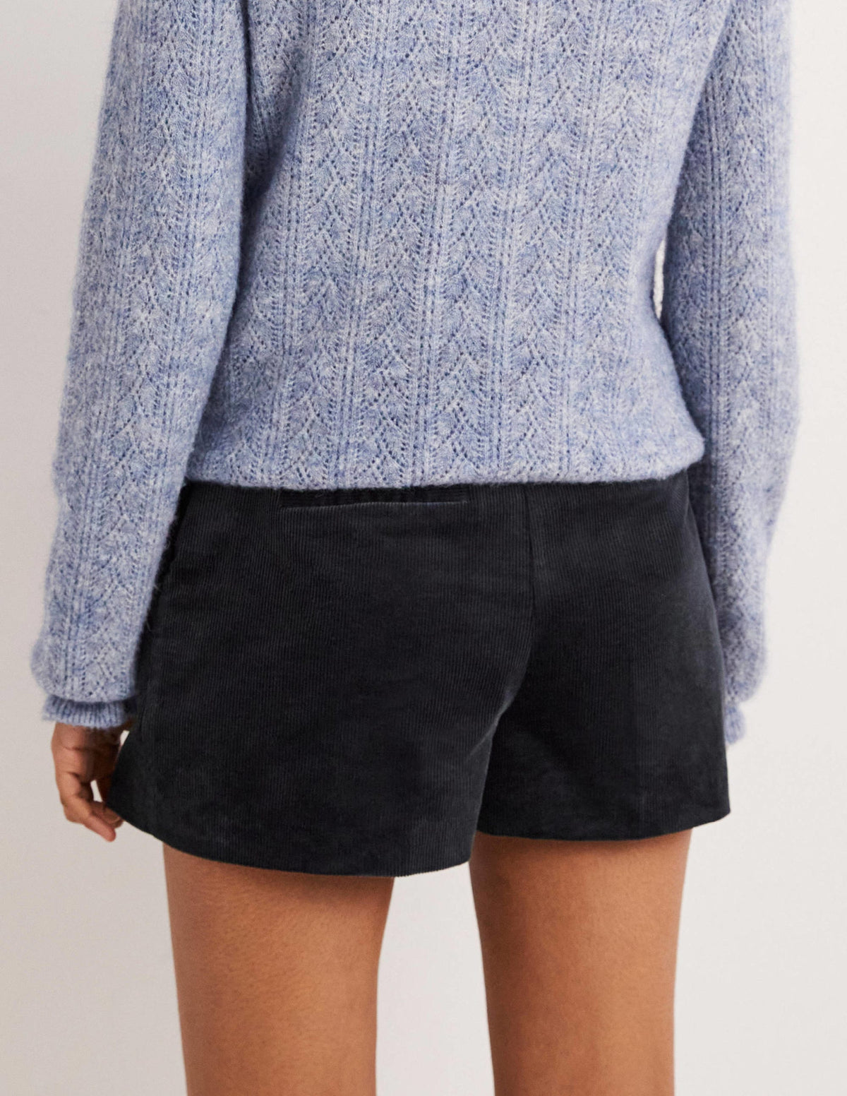 High Waist Shorts-Navy-3