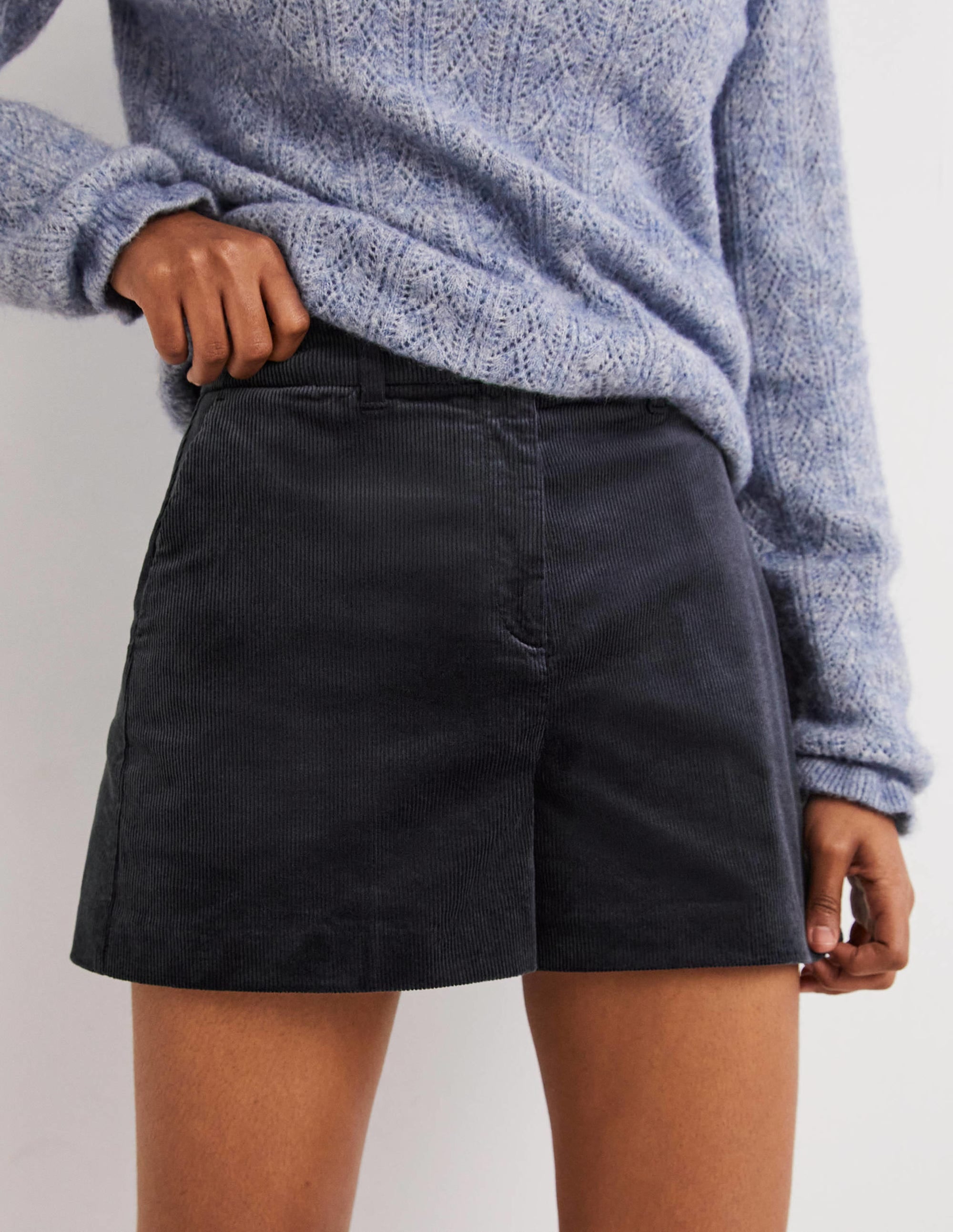 High Waist Shorts-Navy - Image 4