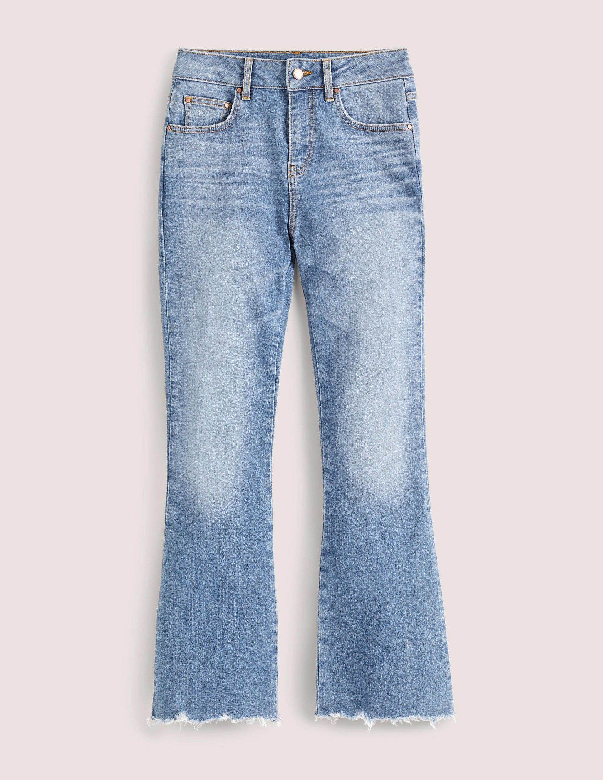 Fitted Cropped Flare Jeans-Light Vintage-6