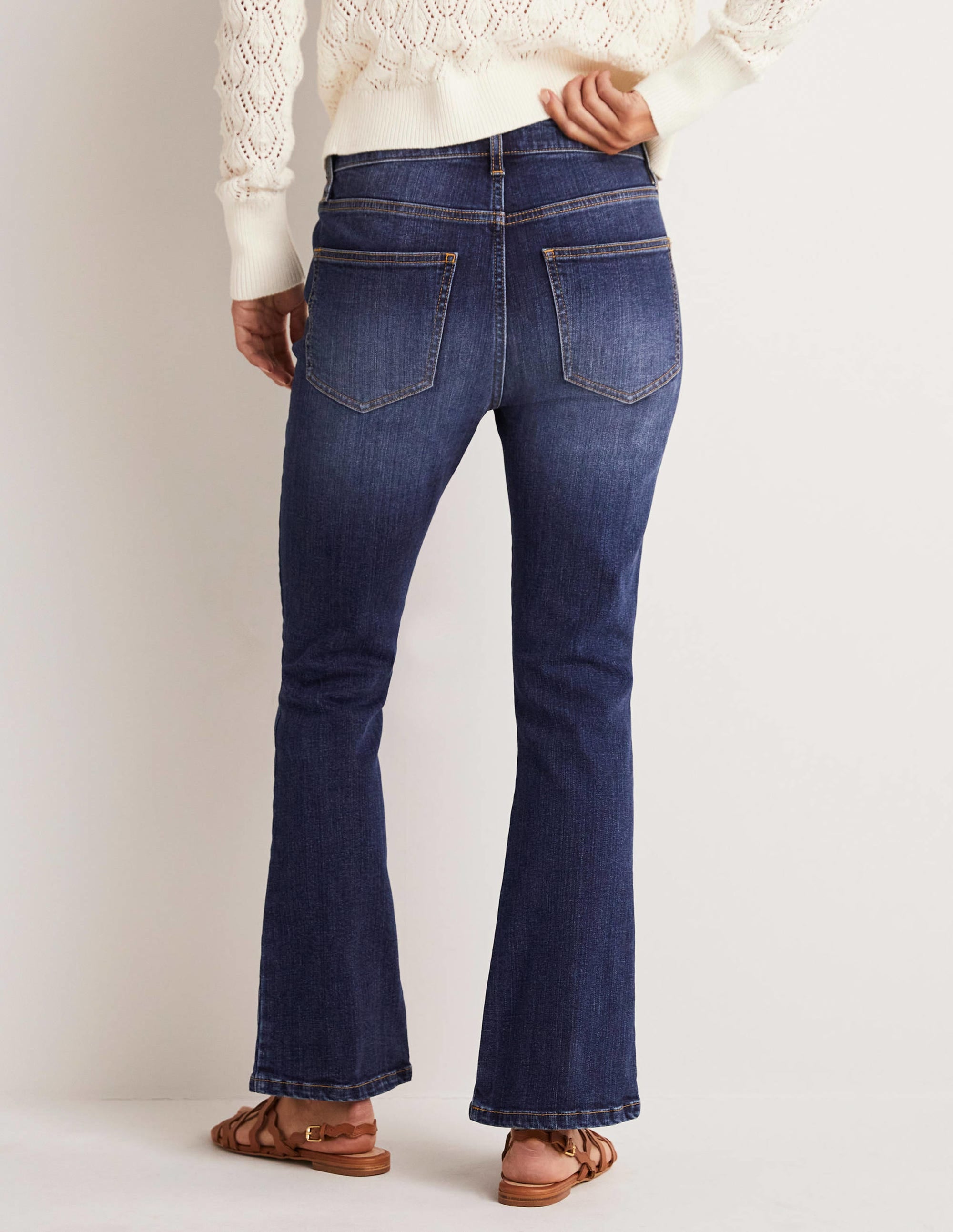 Fitted Cropped Flare Jeans-Dark Vintage - Image 8