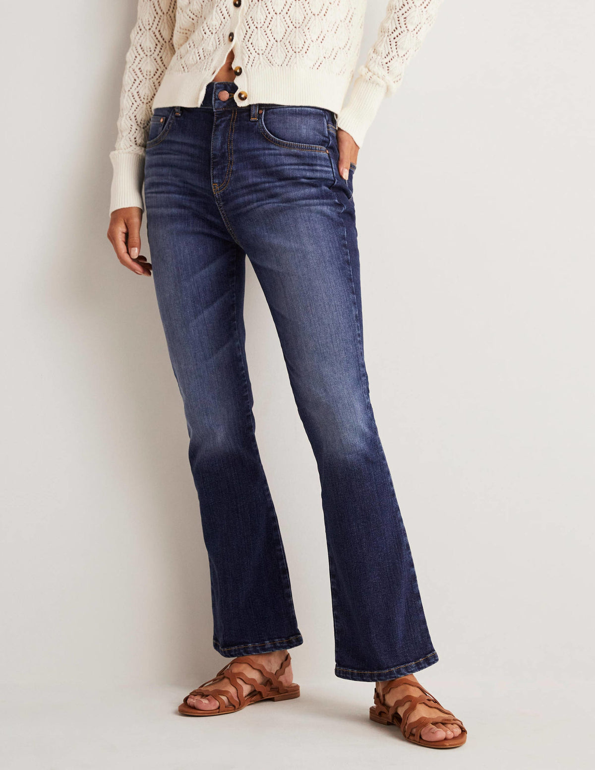Fitted Cropped Flare Jeans-Dark Vintage - Image 9
