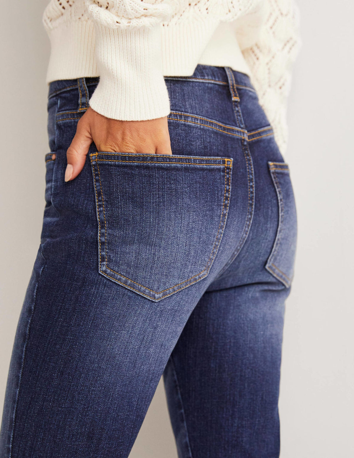 Fitted Cropped Flare Jeans-Dark Vintage - Image 10