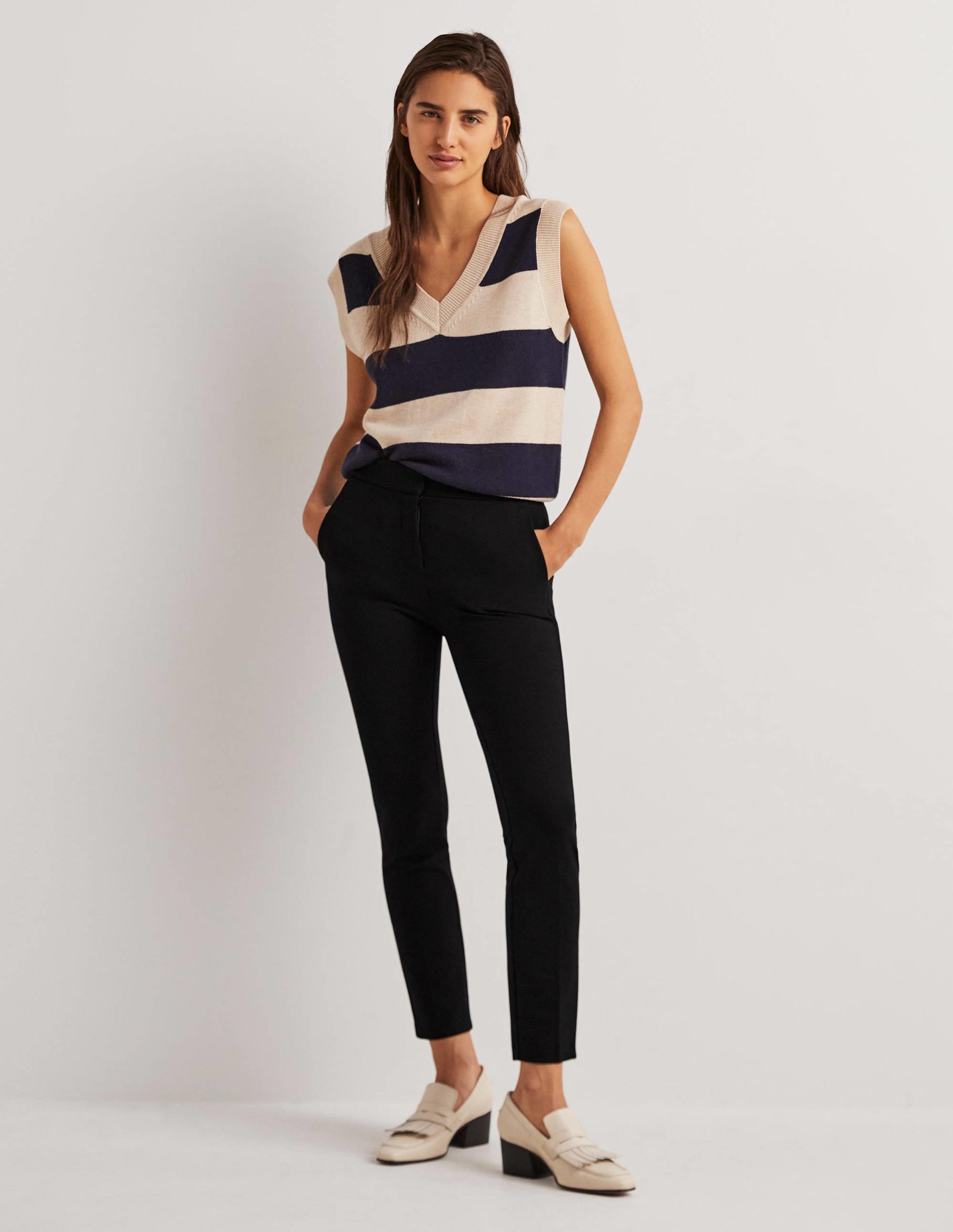 Hampshire 7/8 Ponte Trousers-BLACK - Image 1