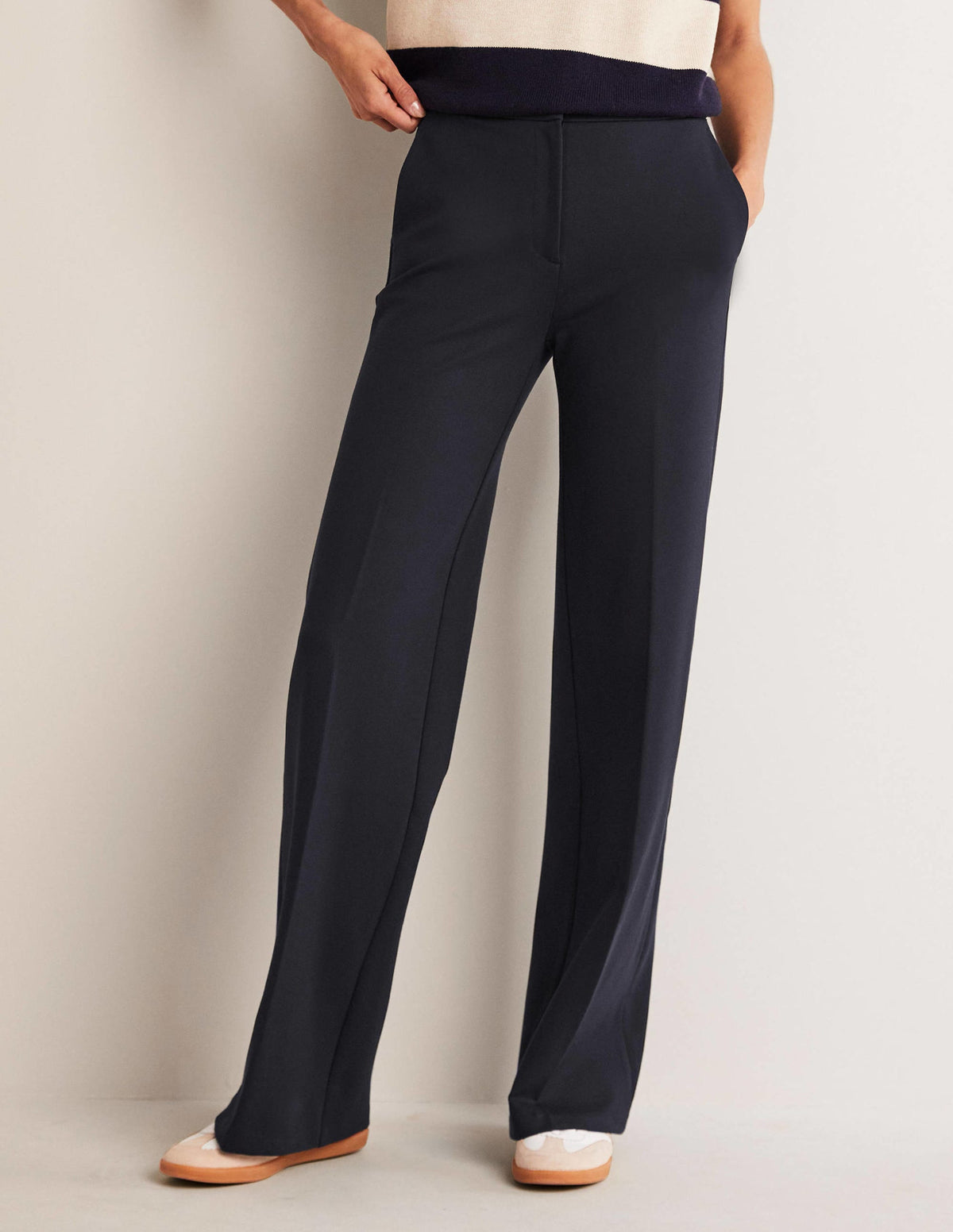 Westbourne Ponte Trousers-Navy - Image 10