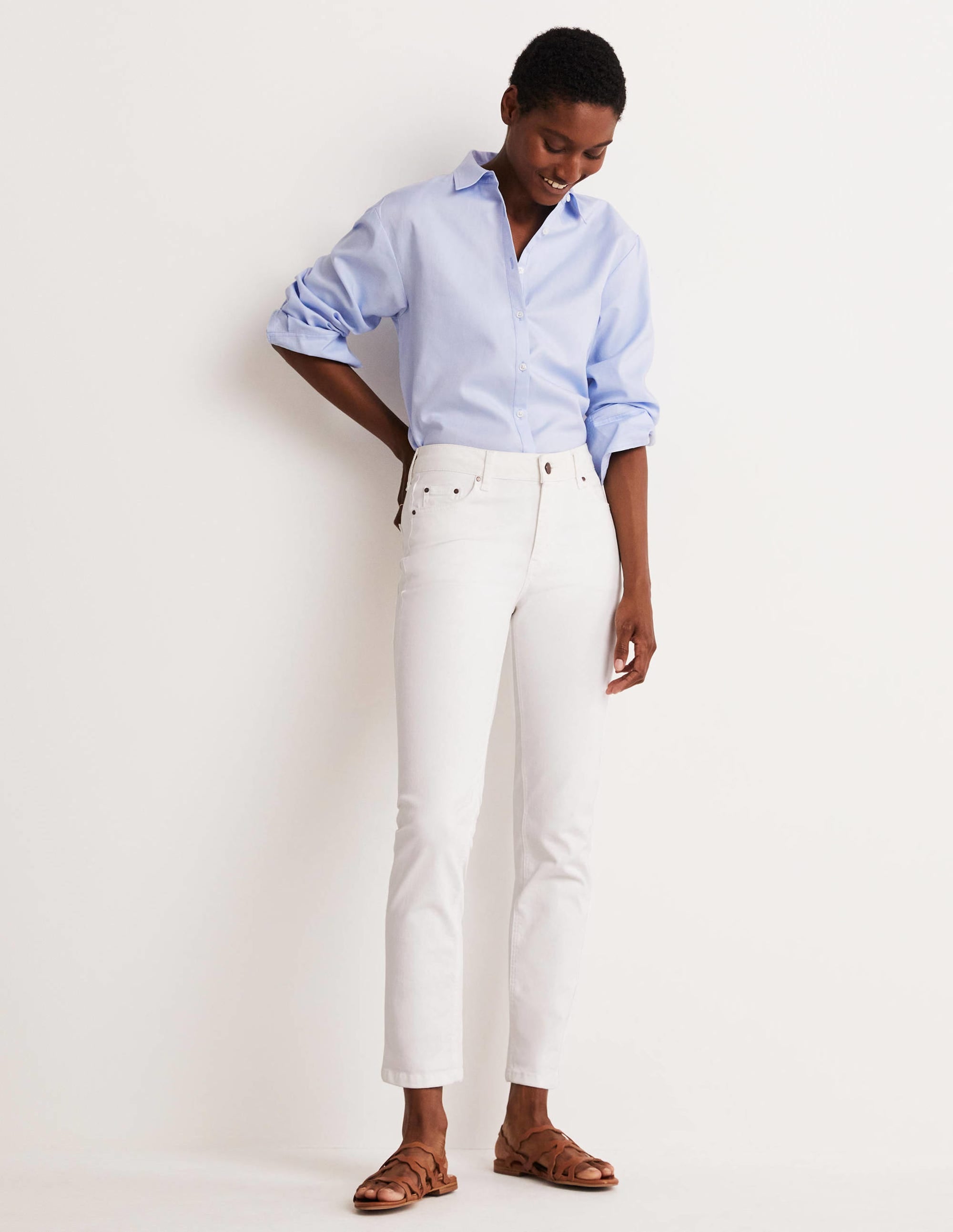 Slim Straight Jeans-White - Image 6