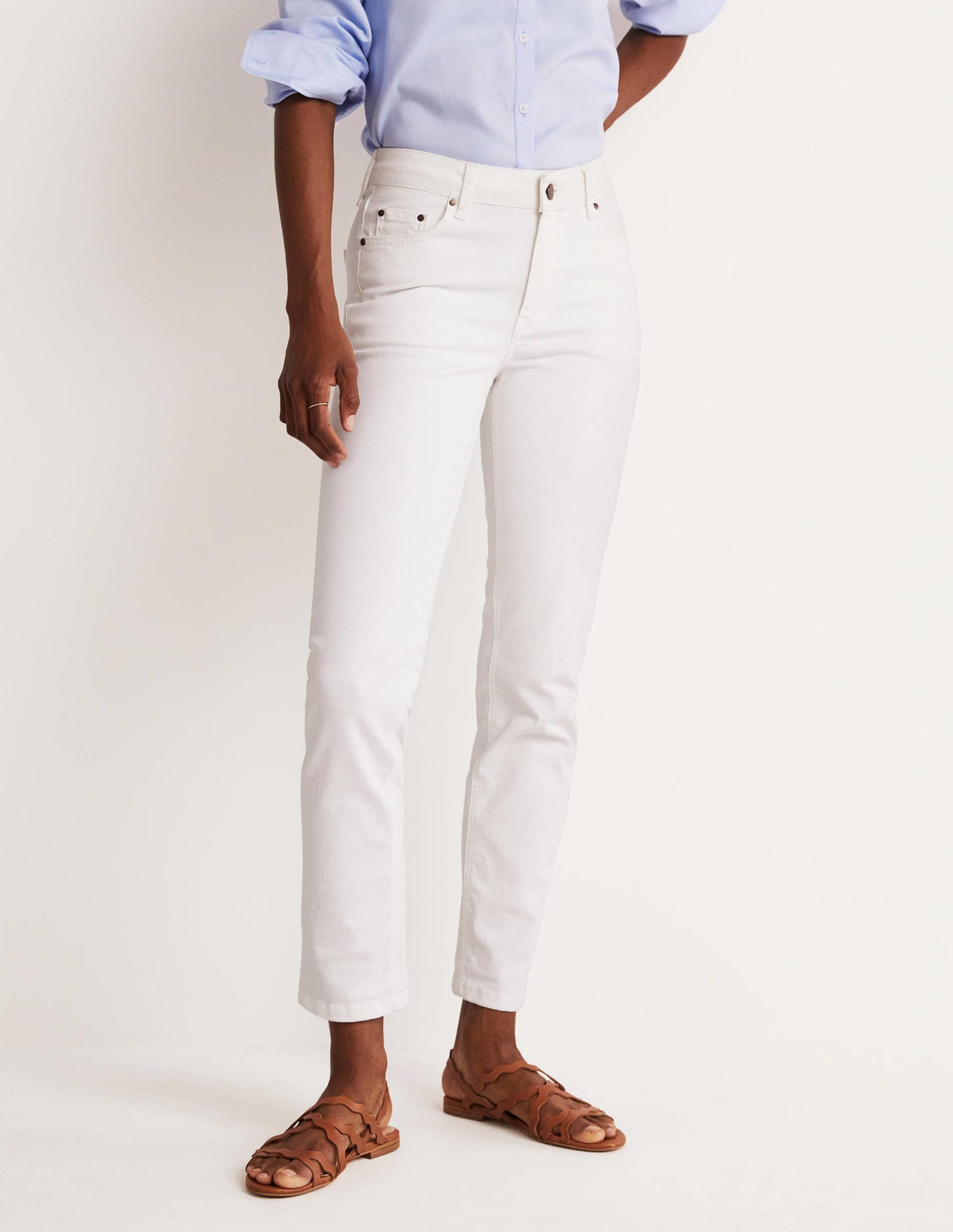 Slim Straight Jeans-White - Image 4