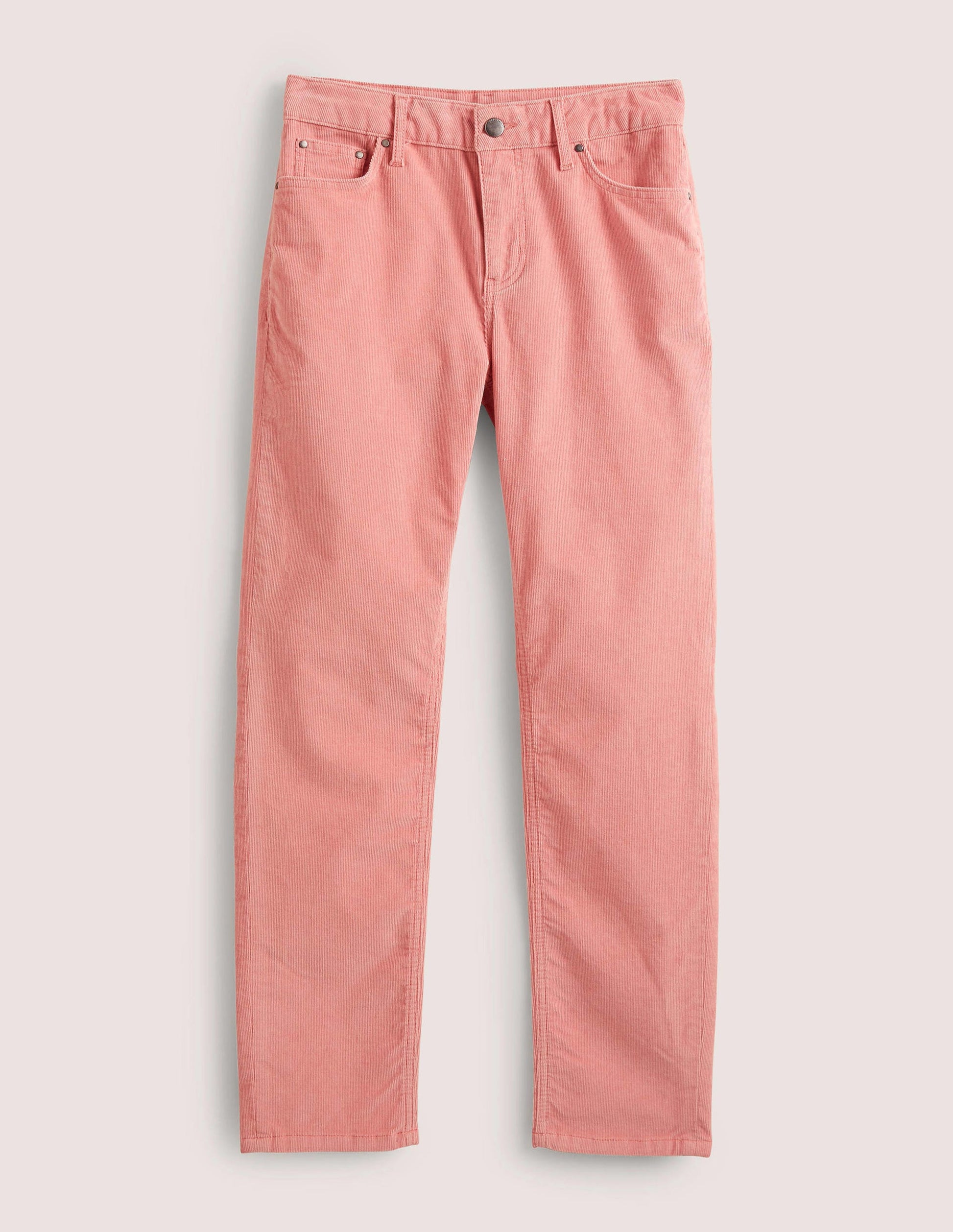 Corduroy Slim Straight Jeans-Almond Pink-5
