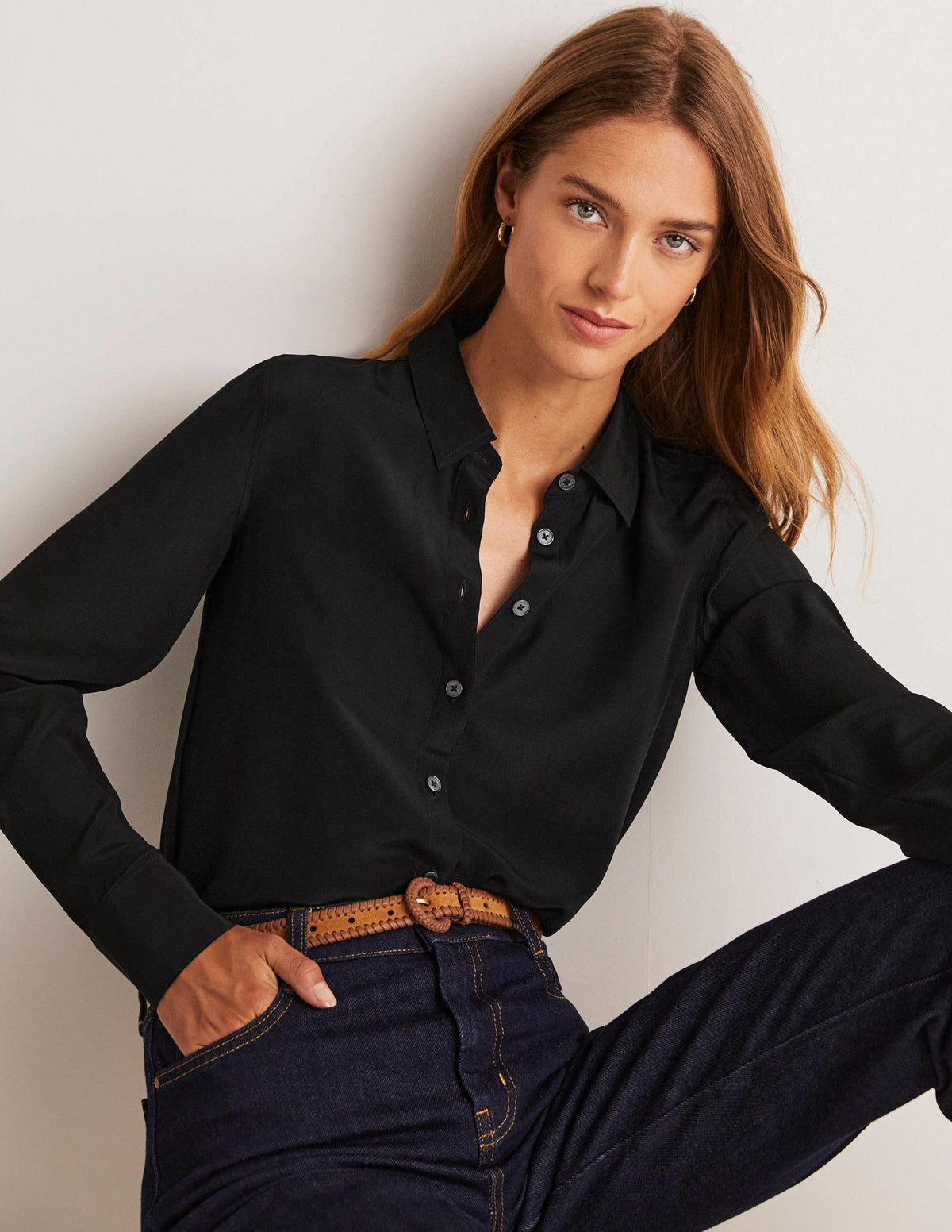 Silk Shirt-Black-8
