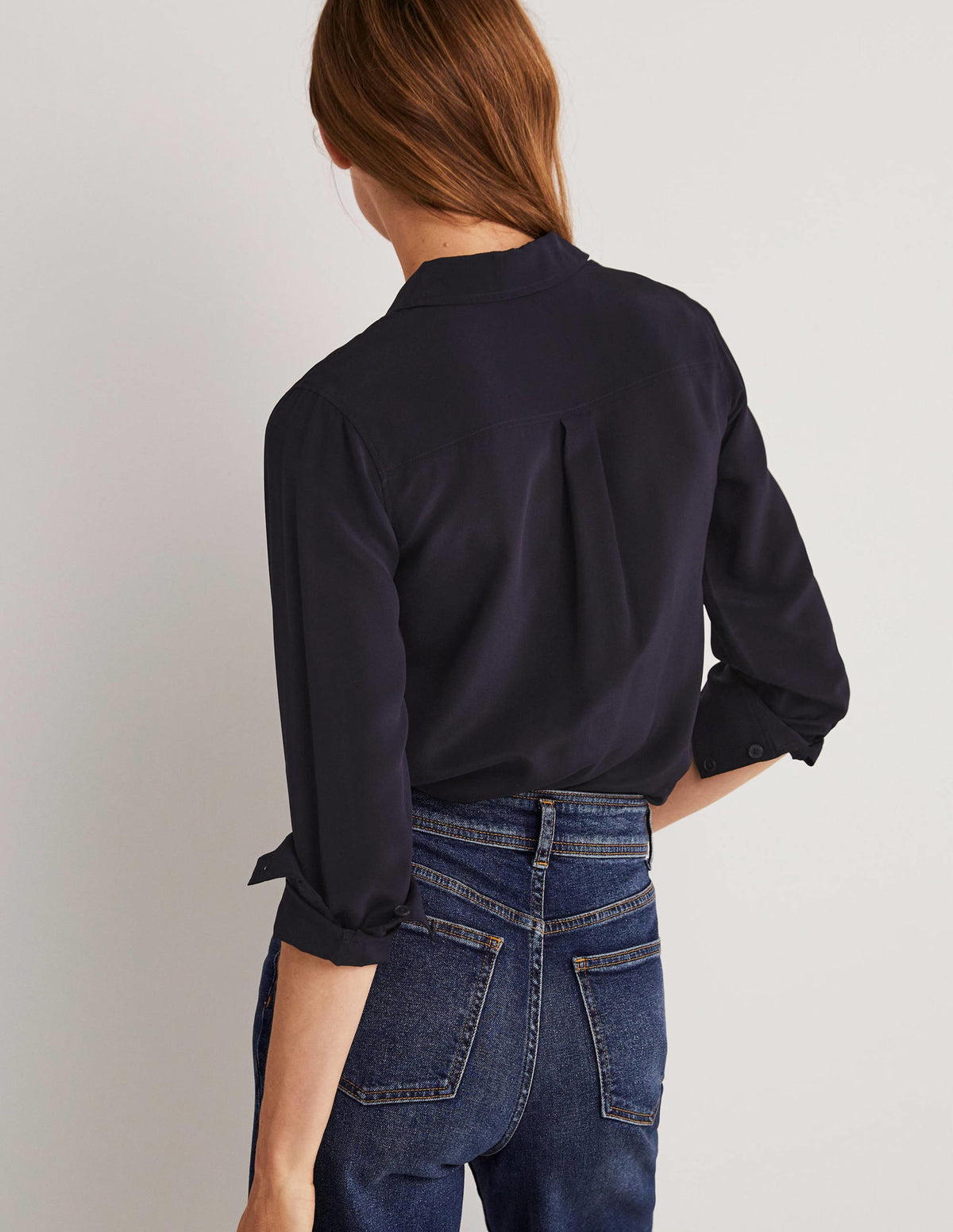 Silk Shirt-Navy-3
