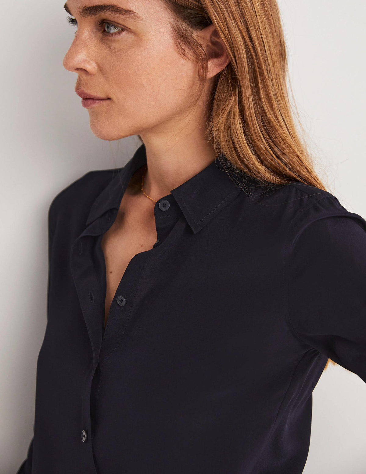 Silk Shirt-Navy - Image 5