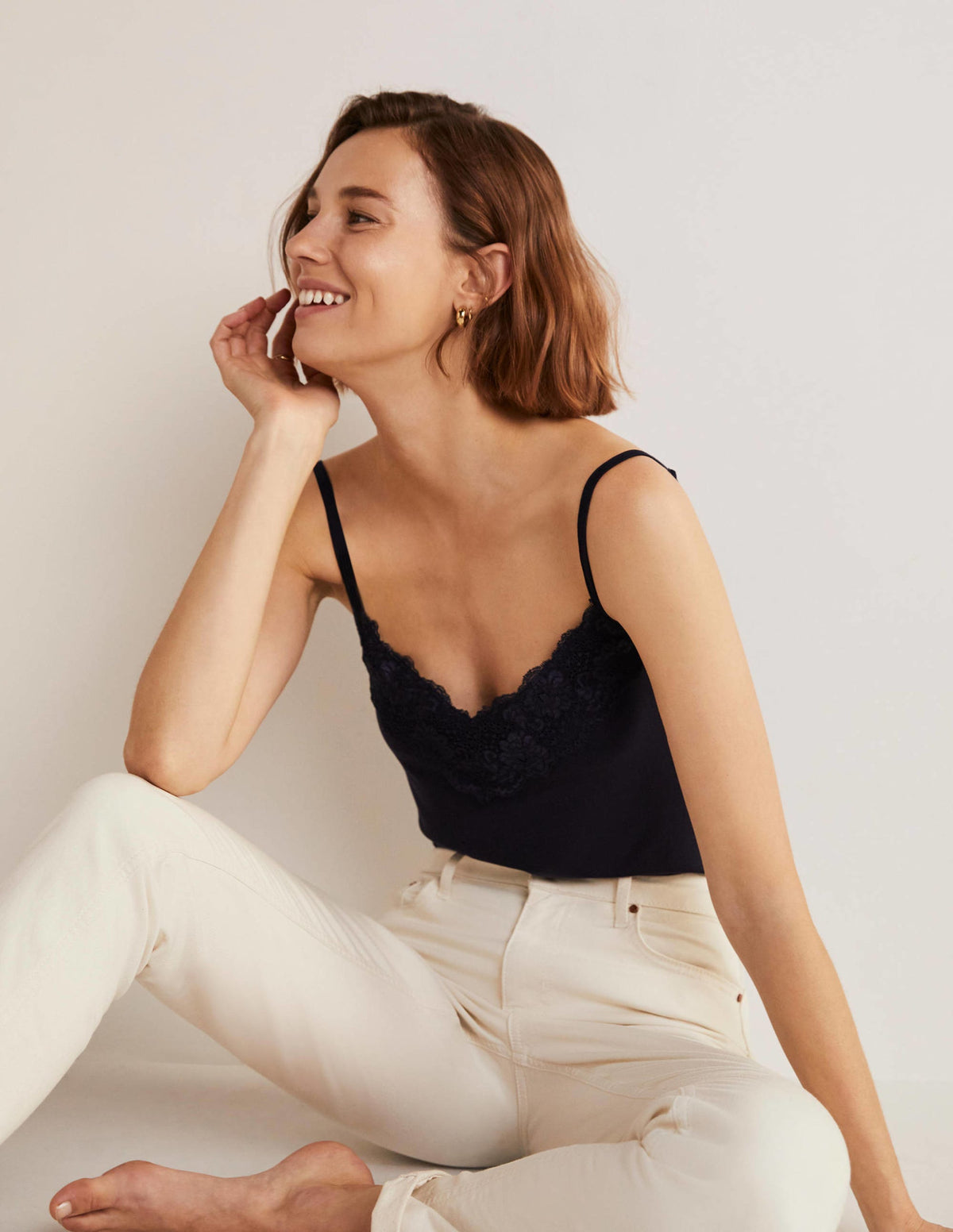 Lace Cami Top-Navy-9