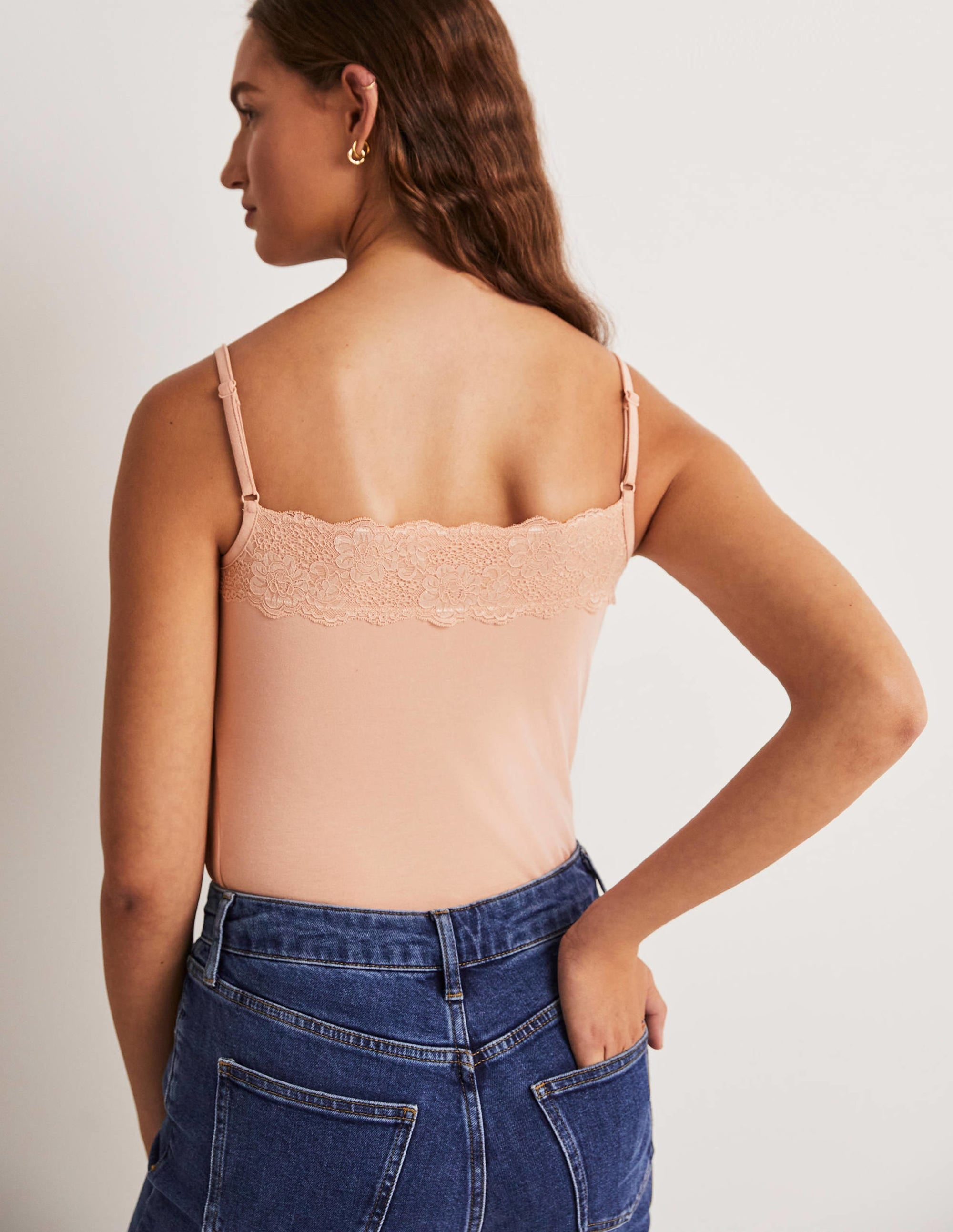 Lace Cami Top-Light Beige - Image 5