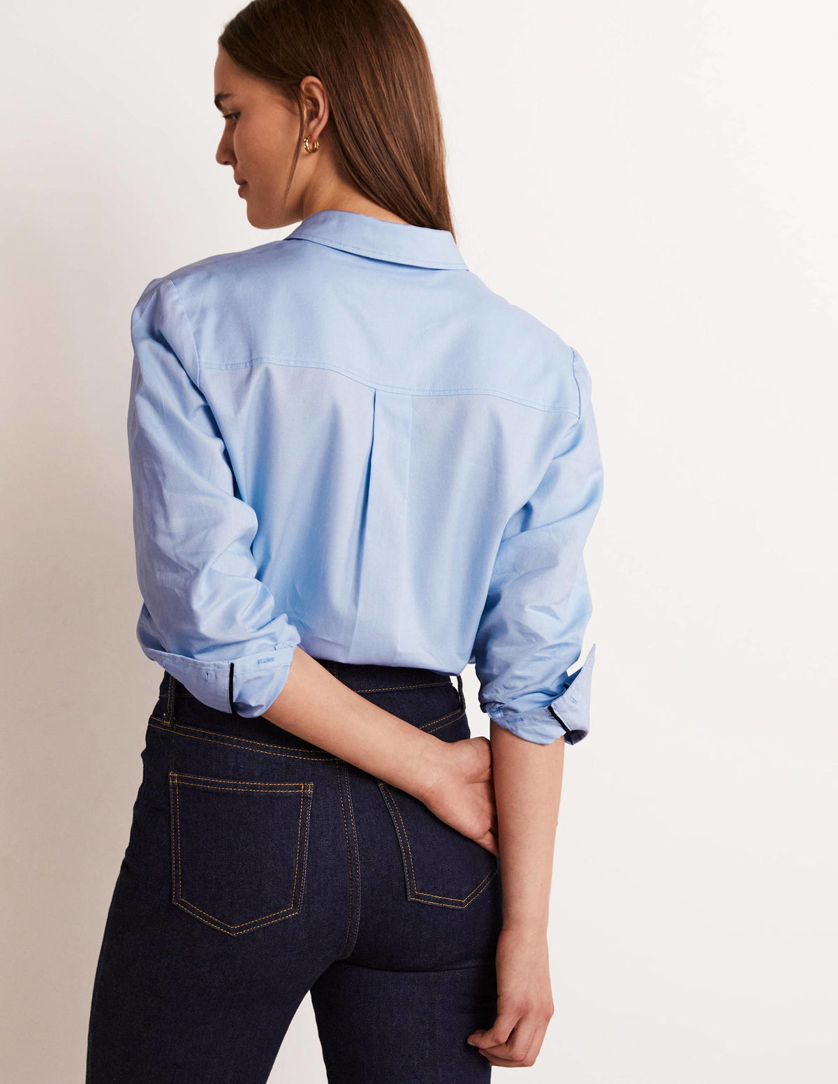 Classic Cotton Shirt-Blue Oxford - Image 6