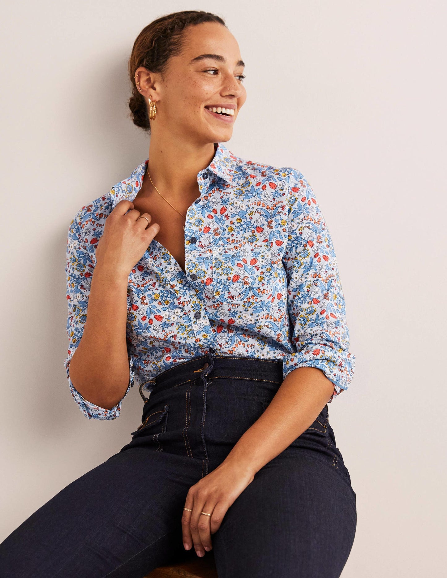 Classic Cotton Shirt-Surf, Wildflower