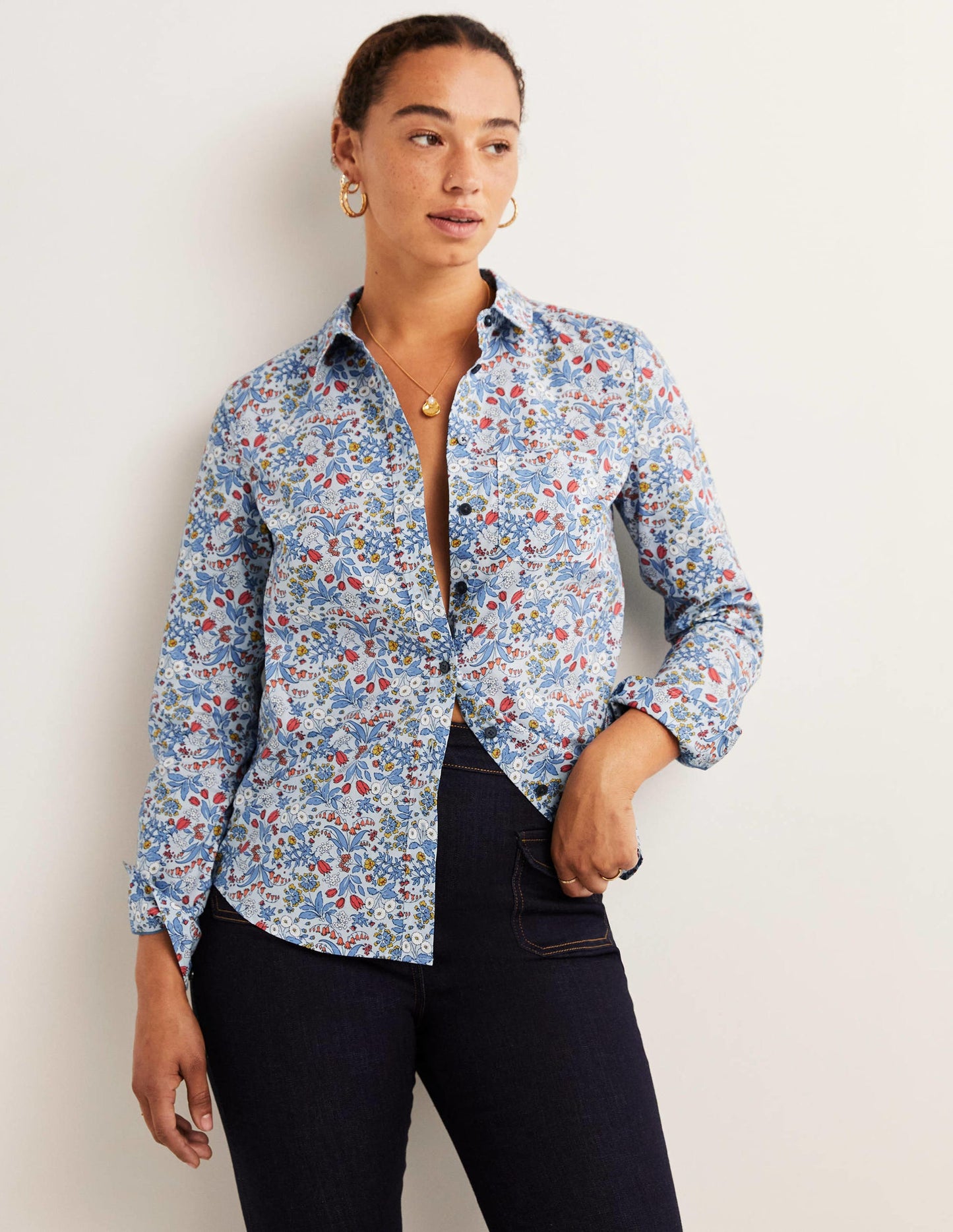 Classic Cotton Shirt-Surf, Wildflower