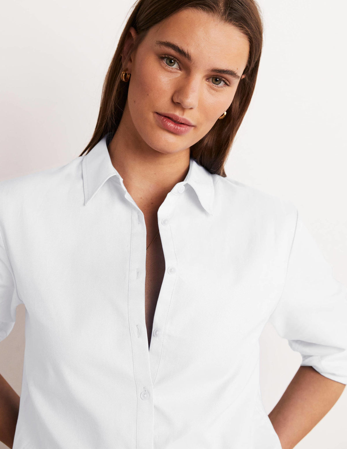 Classic Cotton Shirt-White - Image 6