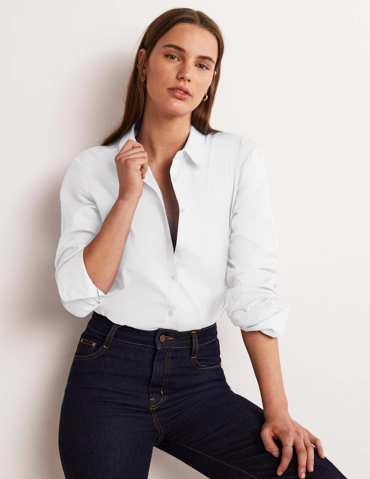 Classic Cotton Shirt-White - Image 8