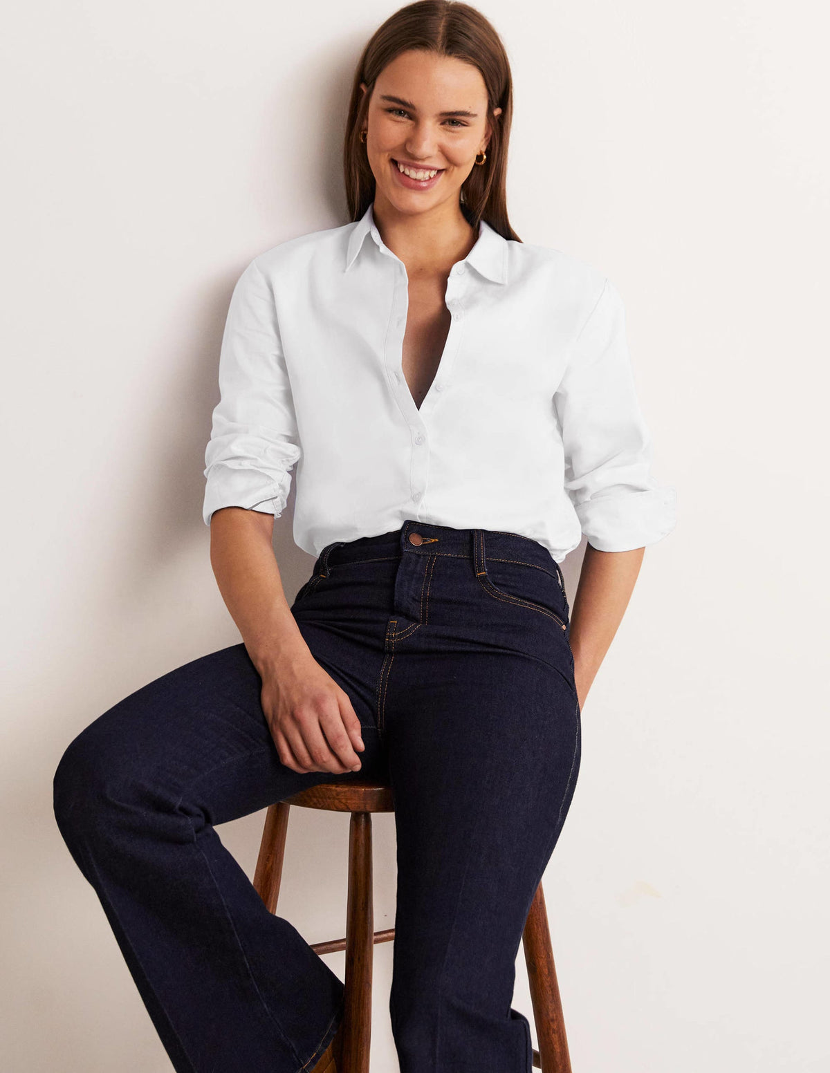 Classic Cotton Shirt-White - Image 5