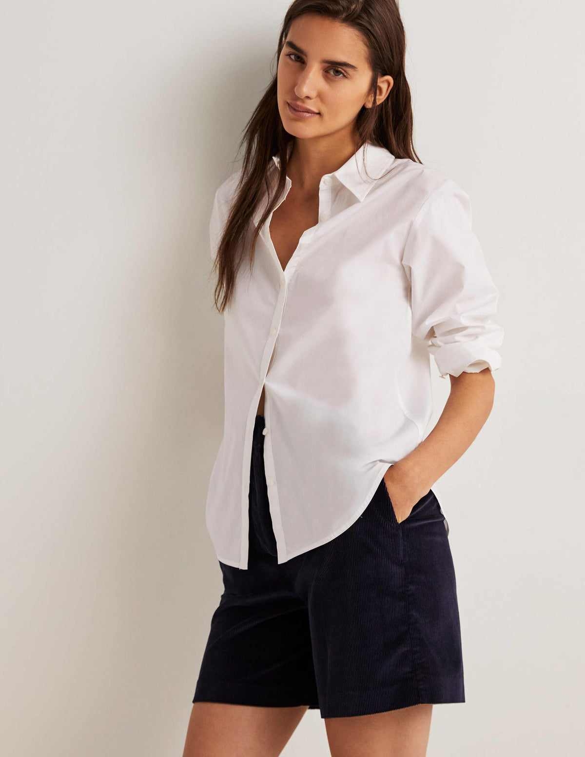 Relaxed Cotton Shirt-White - Image 1