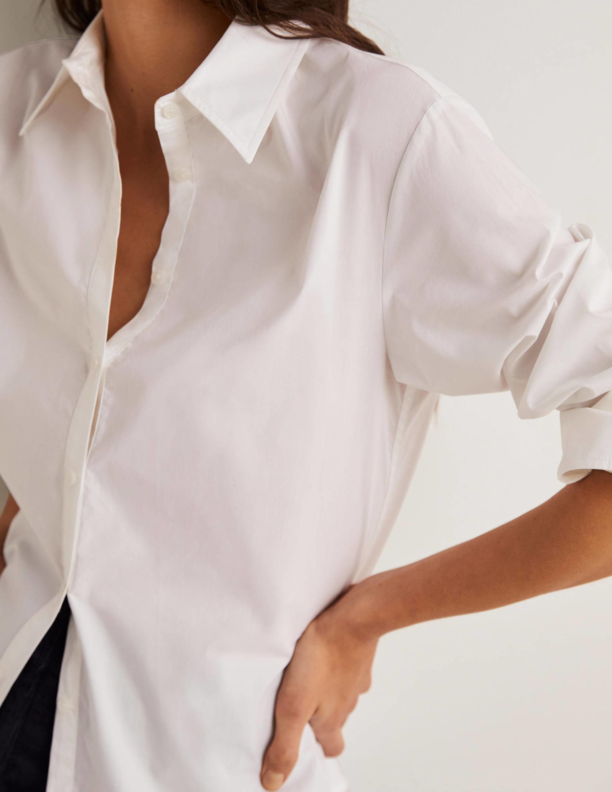 Relaxed Cotton Shirt-White - Image 2
