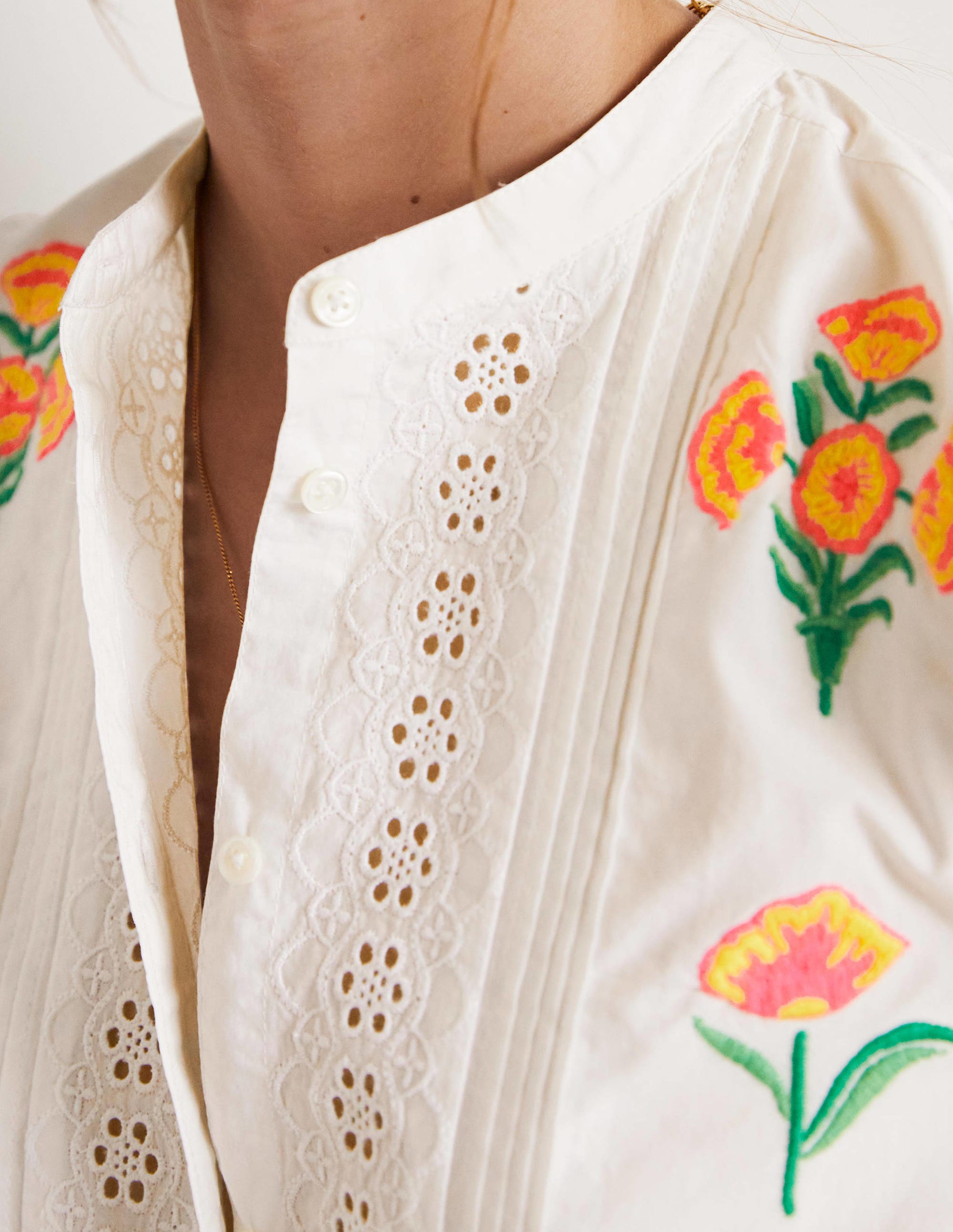 Julianne Embroidered Blouse-Ivory Embroidery - Image 7