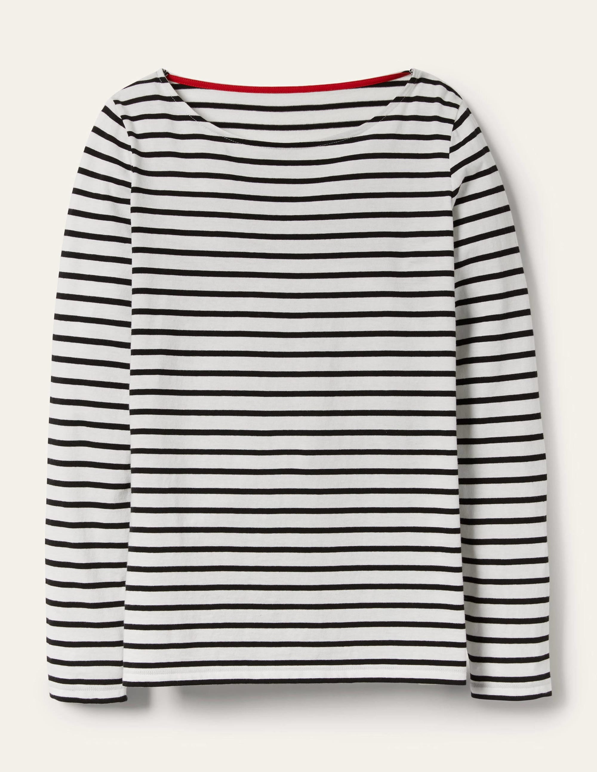 Ella Long Sleeve Breton-Ivory, Black - Image 9