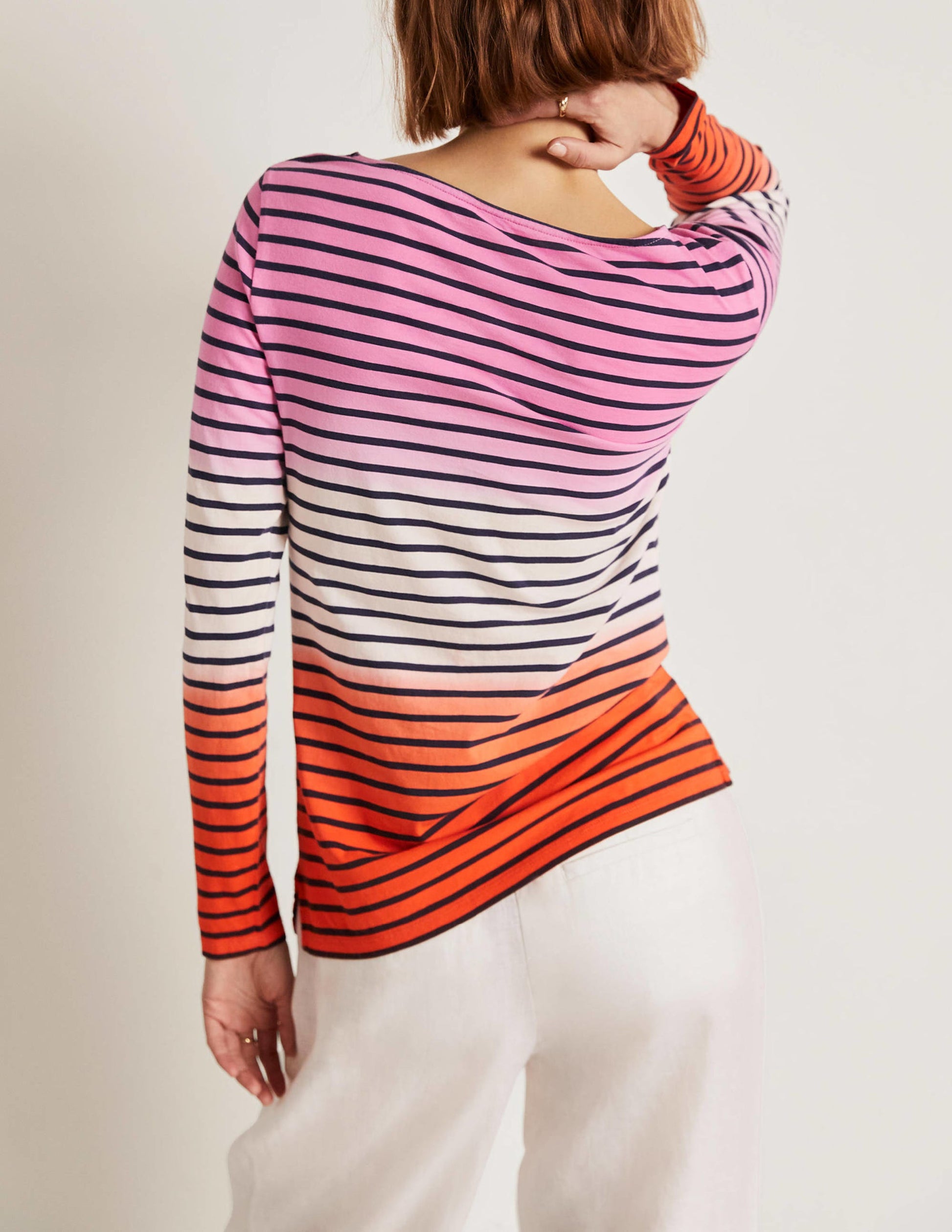 Ella Long Sleeve Breton-Bon Bon/Firecracker Ombre-7