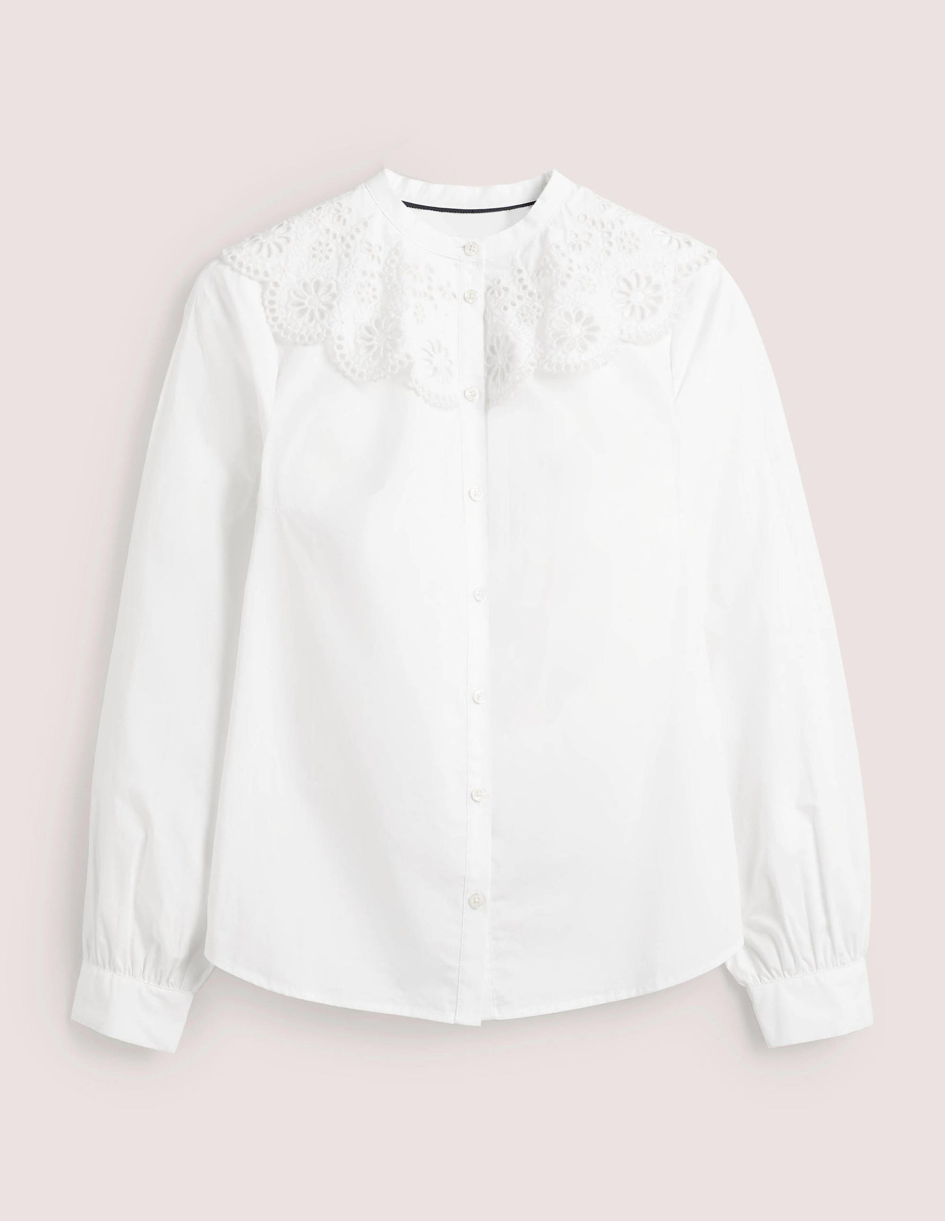 Broderie Collar Shirt-White-6