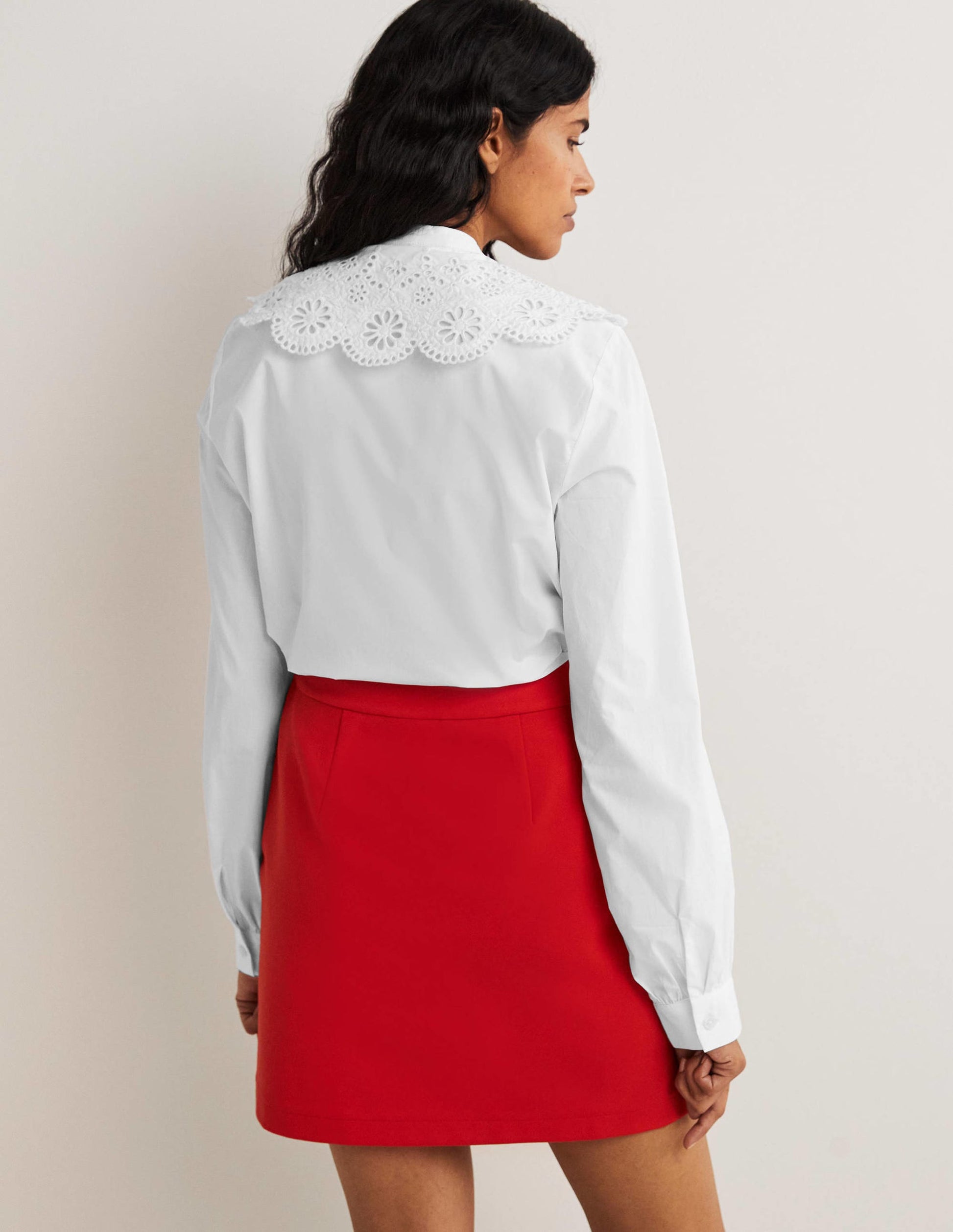 Broderie Collar Shirt-White-3