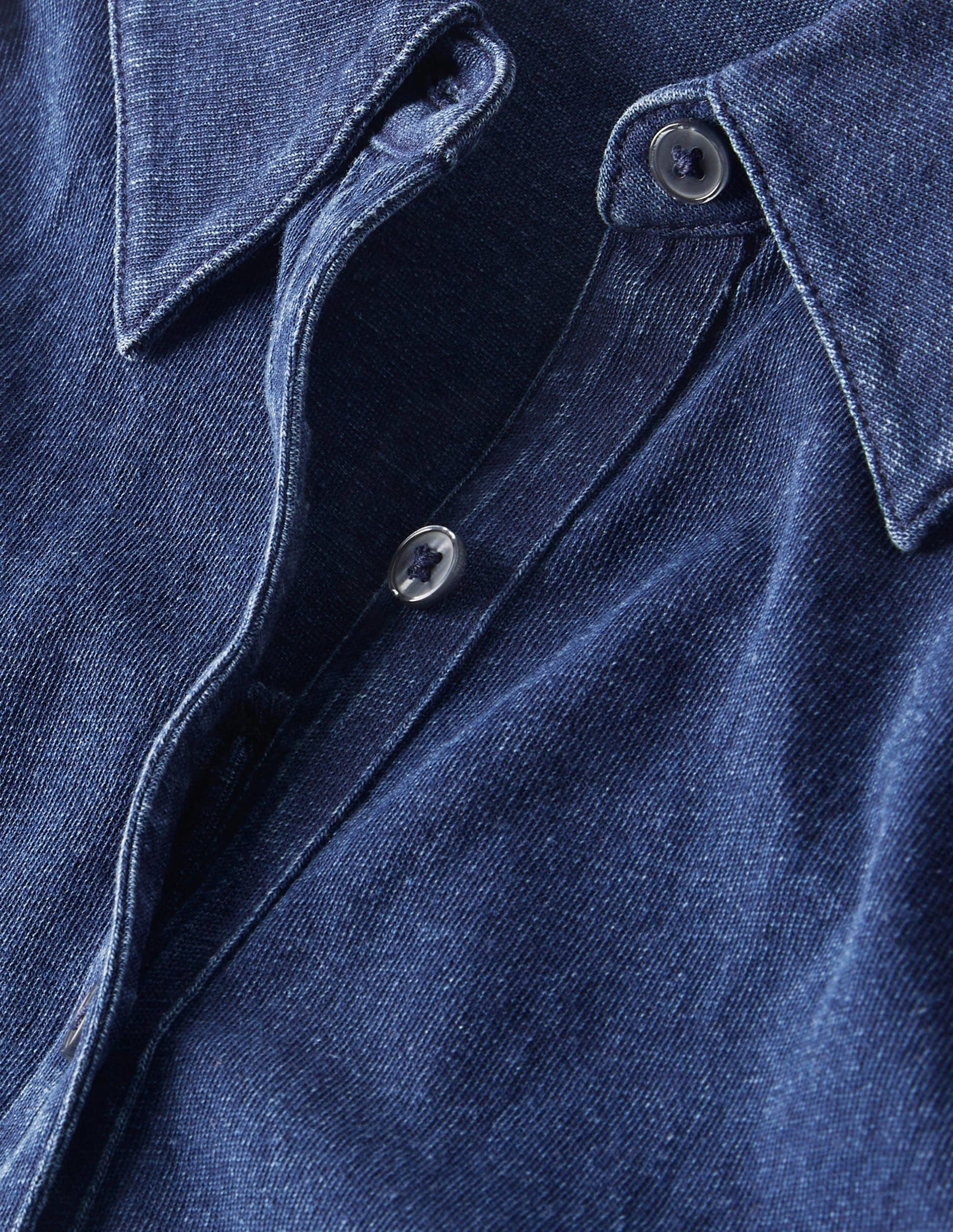 Puff Sleeve Jersey Shirt-Mid Indigo-9