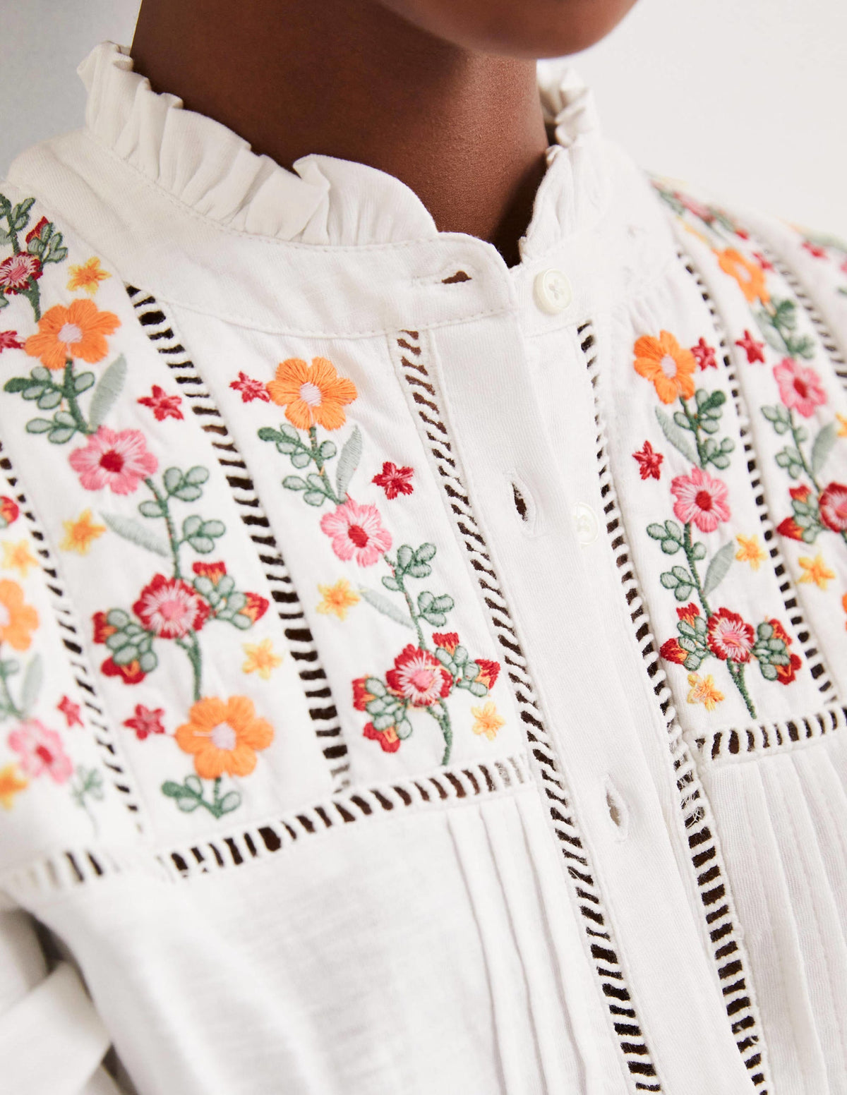 Embroidered Jersey Shirt-White - Image 2