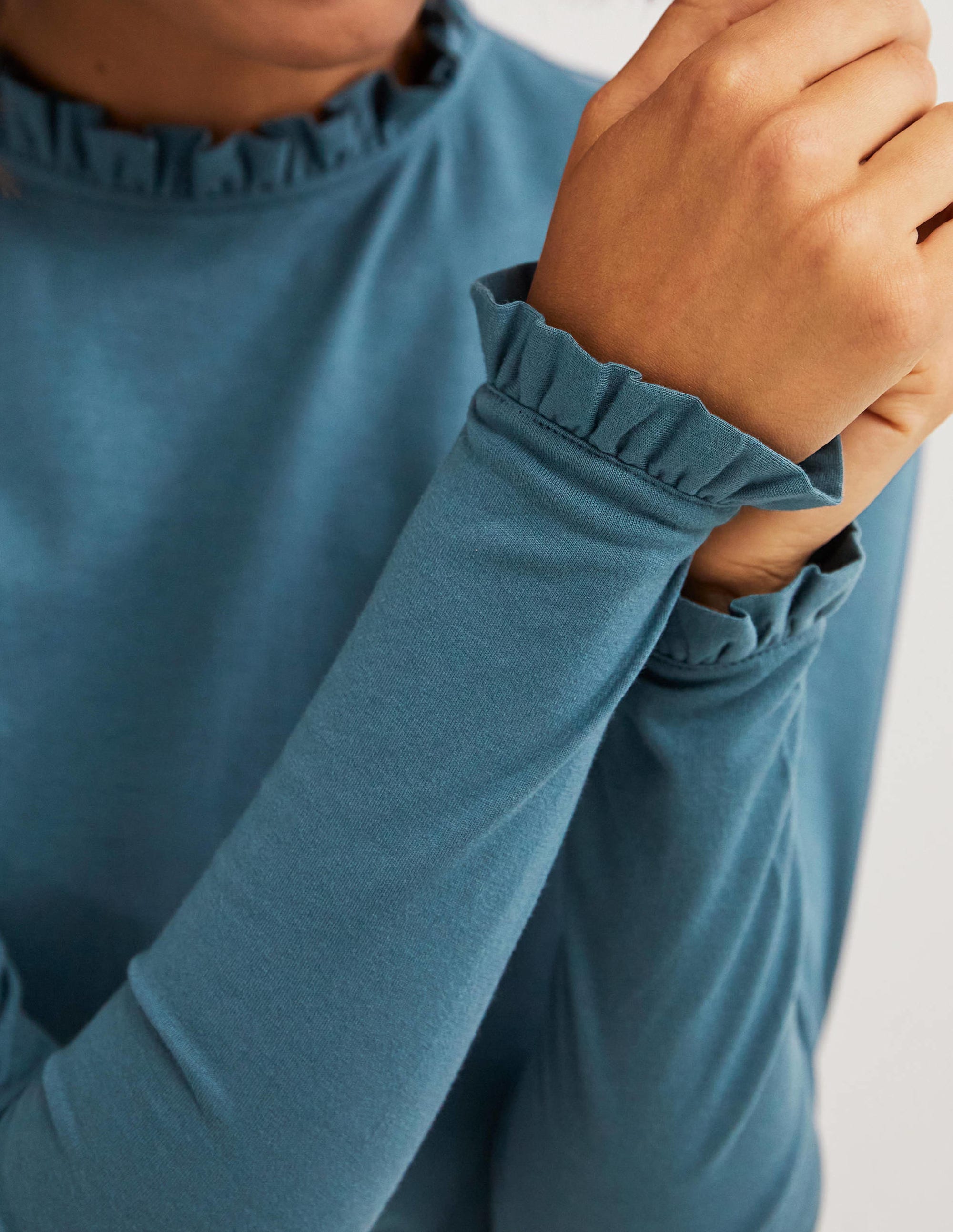 Supersoft Frill Detail Top-Corporal Blue - Image 2