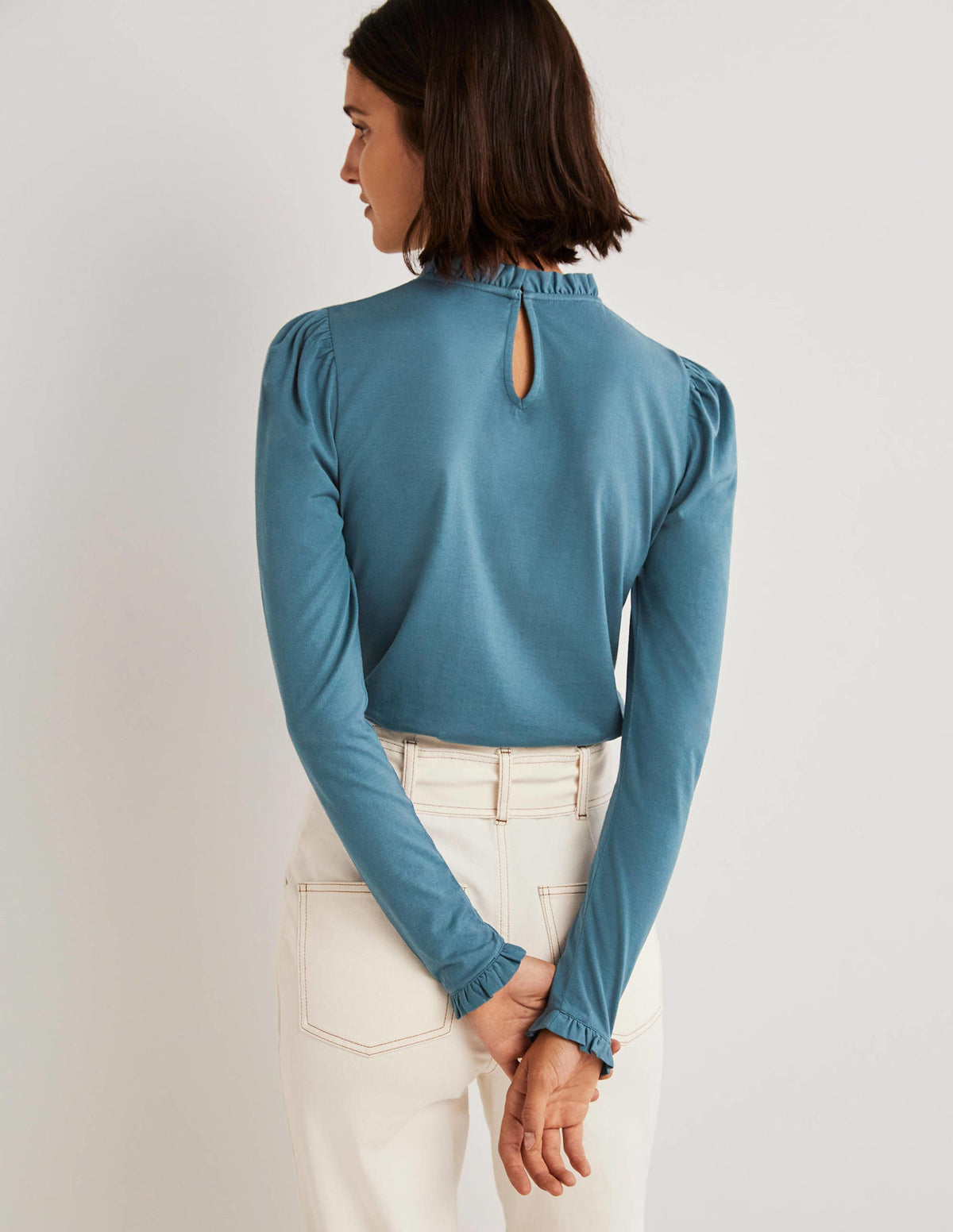 Supersoft Frill Detail Top-Corporal Blue-3