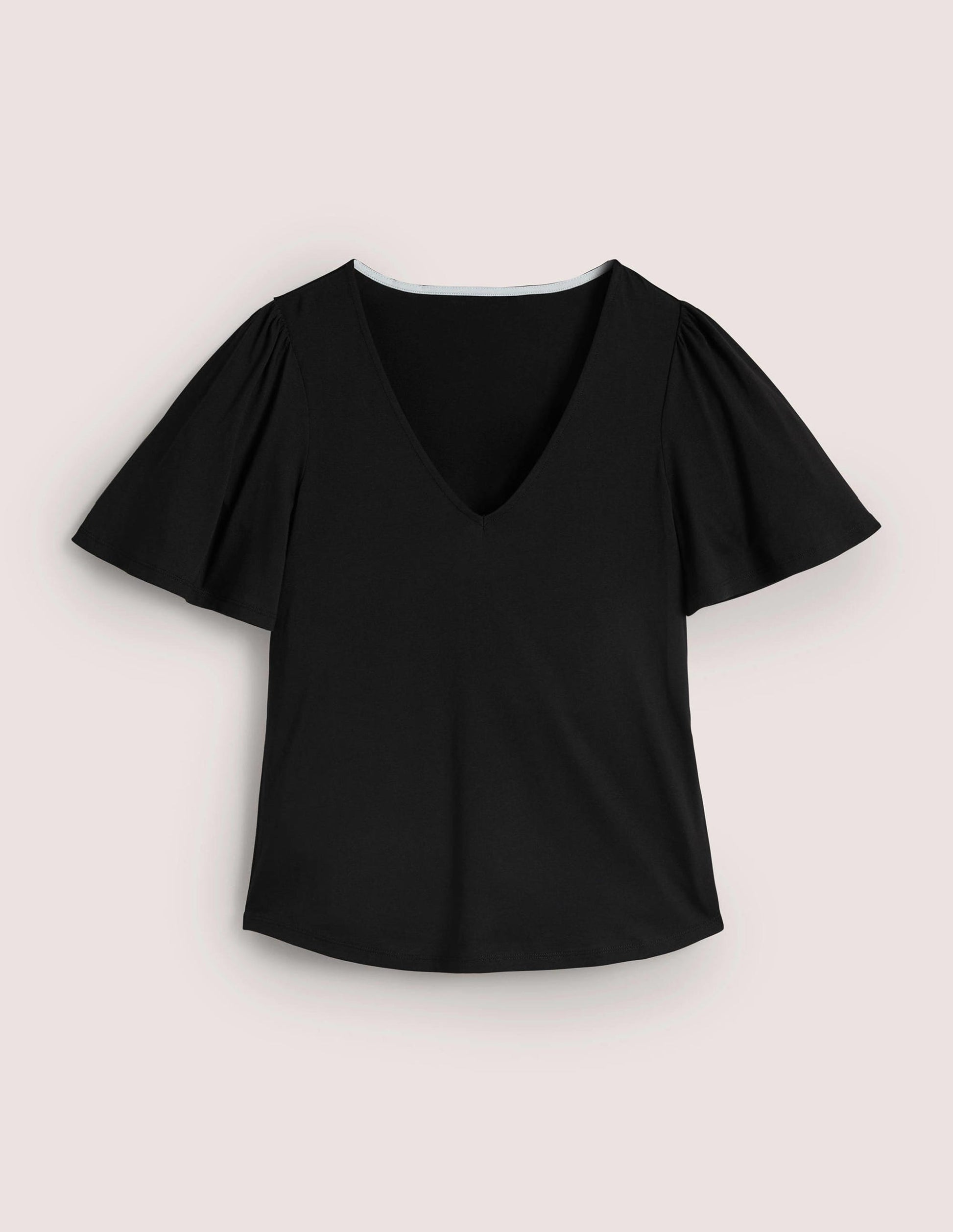 Supersoft Flutter Sleeve Top-Black-6